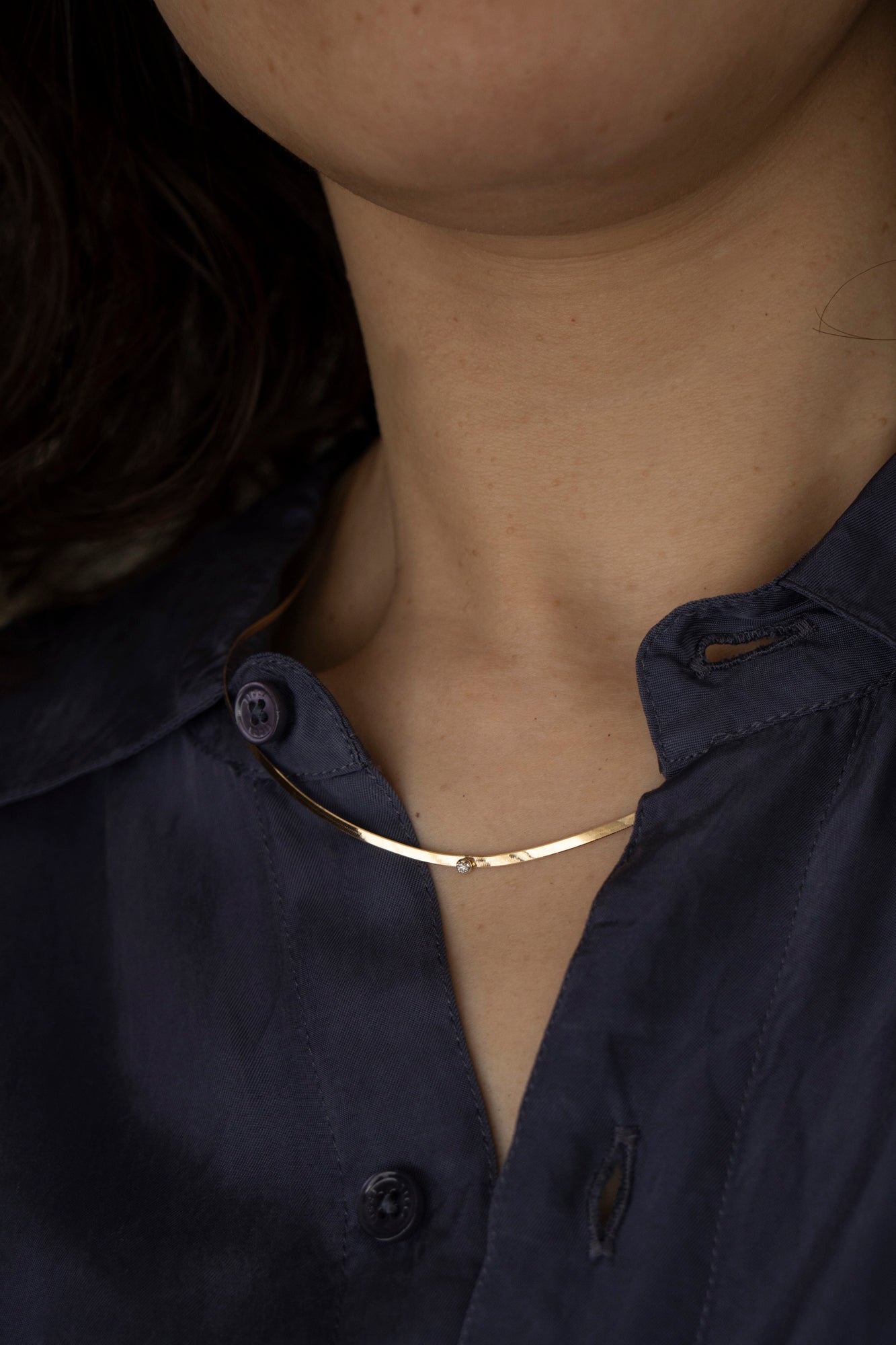 Re stock!! PALA Flat Snake Chain & Diamond Necklace /K18