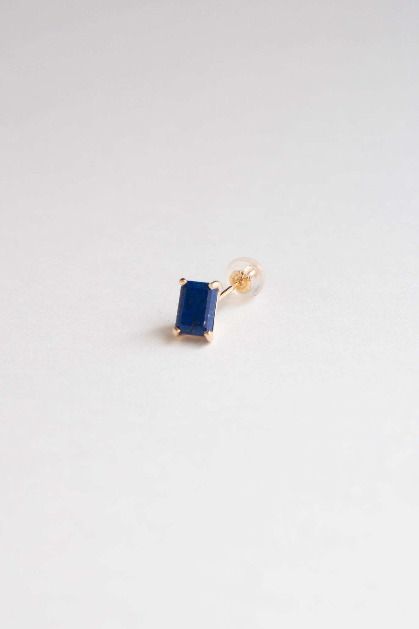 simmon 1 stone pierced earring lapis lazuli /K10