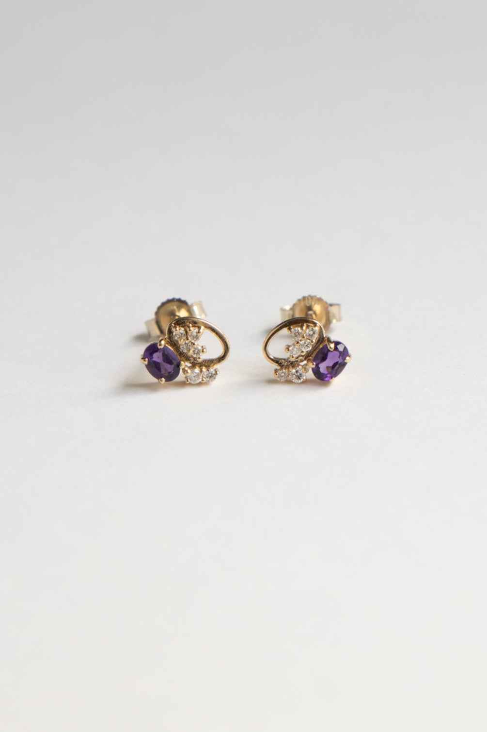 MILA OMI MATA KYBELE STUDS Purple Amethyst Pierced Earring /K10