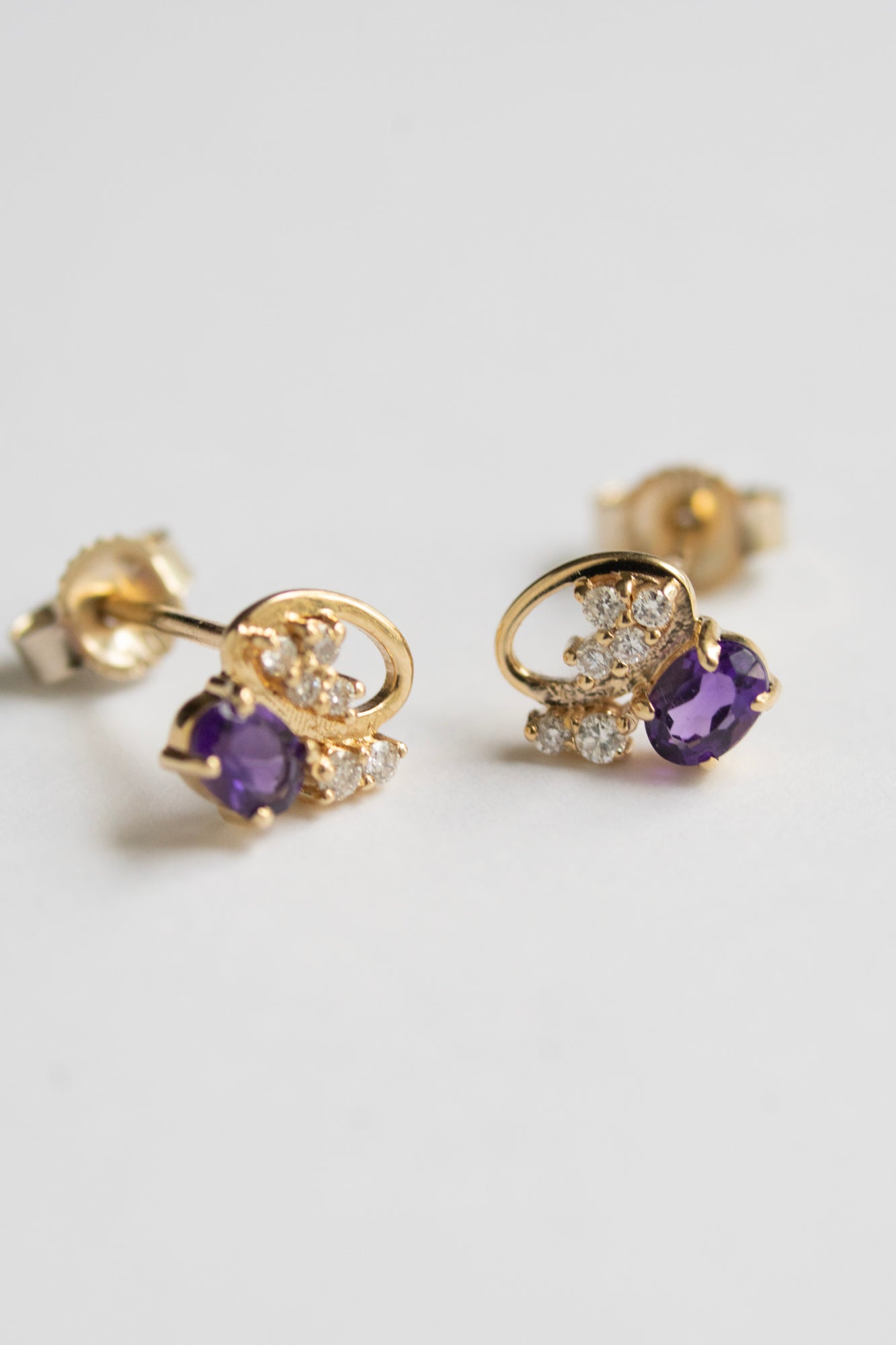 MILA OMI MATA KYBELE STUDS Purple Amethyst Pierced Earring /K10