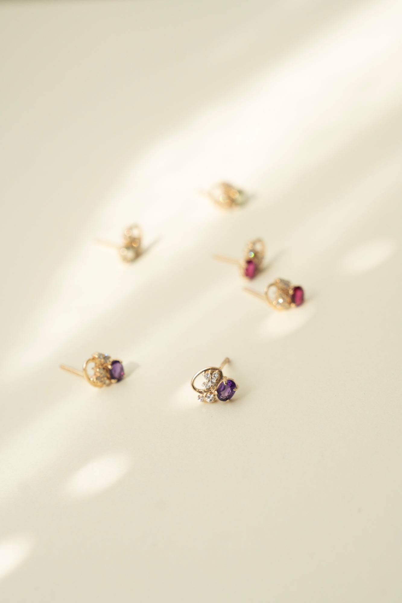 MILA OMI MATA KYBELE STUDS Purple Amethyst Pierced Earring /K10