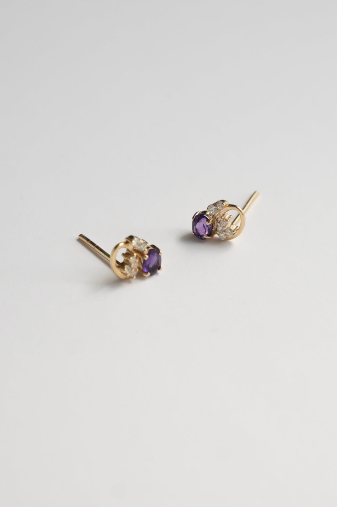 MILA OMI MATA KYBELE STUDS Purple Amethyst Pierced Earring /K10