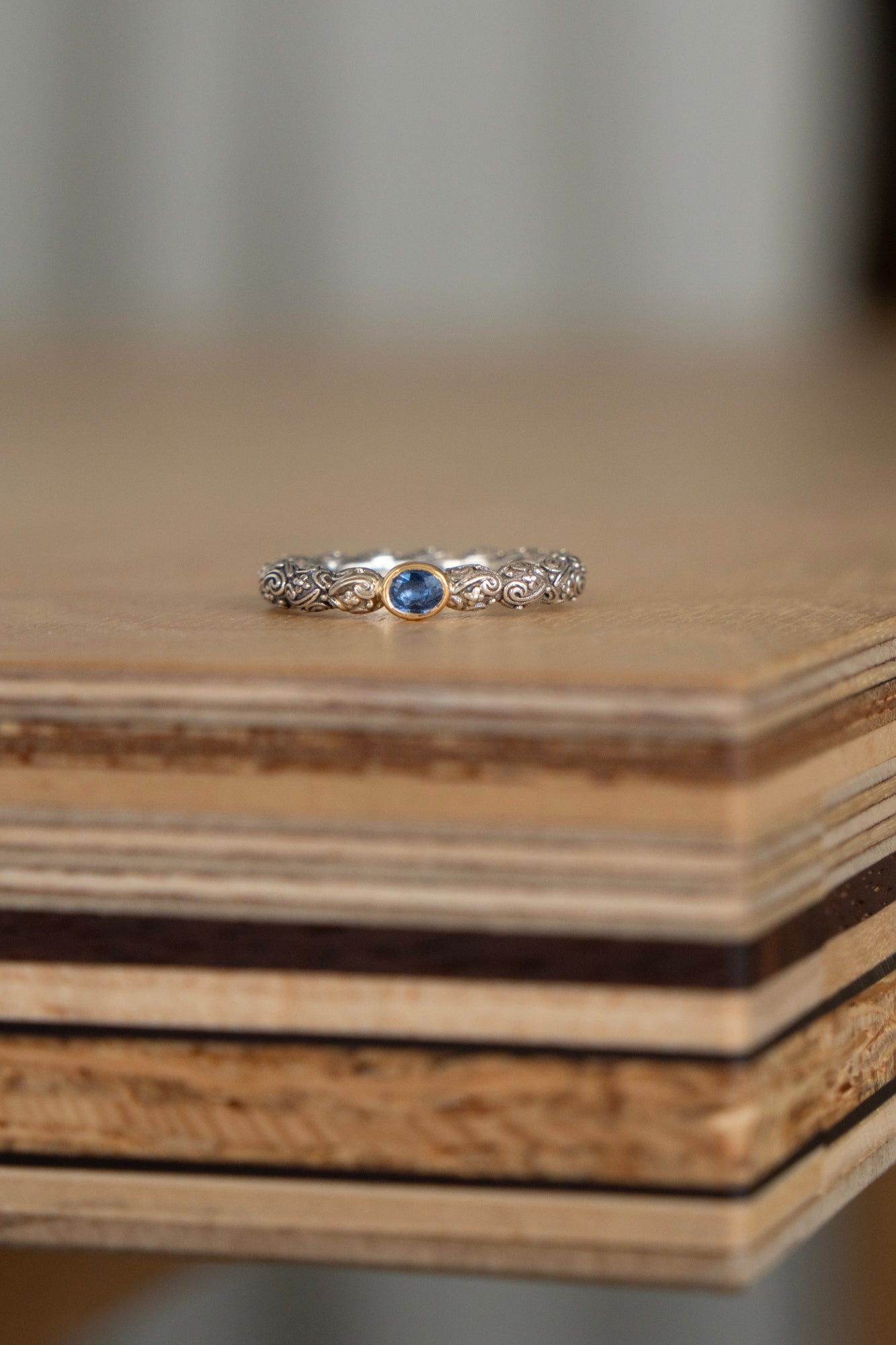 Gerochristo Eden's Garden Ring Blue Sapphire /SV&K18