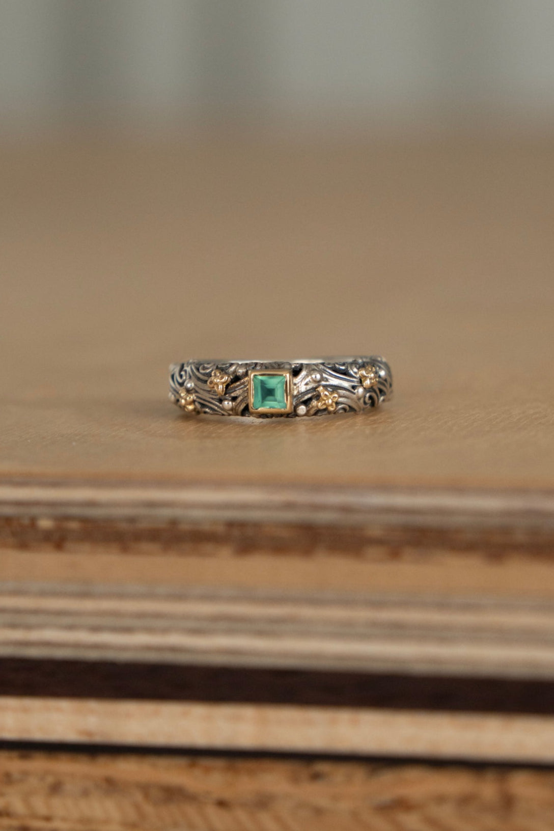 Gerochristo Kynthia Ring Green Agate /SV&K18