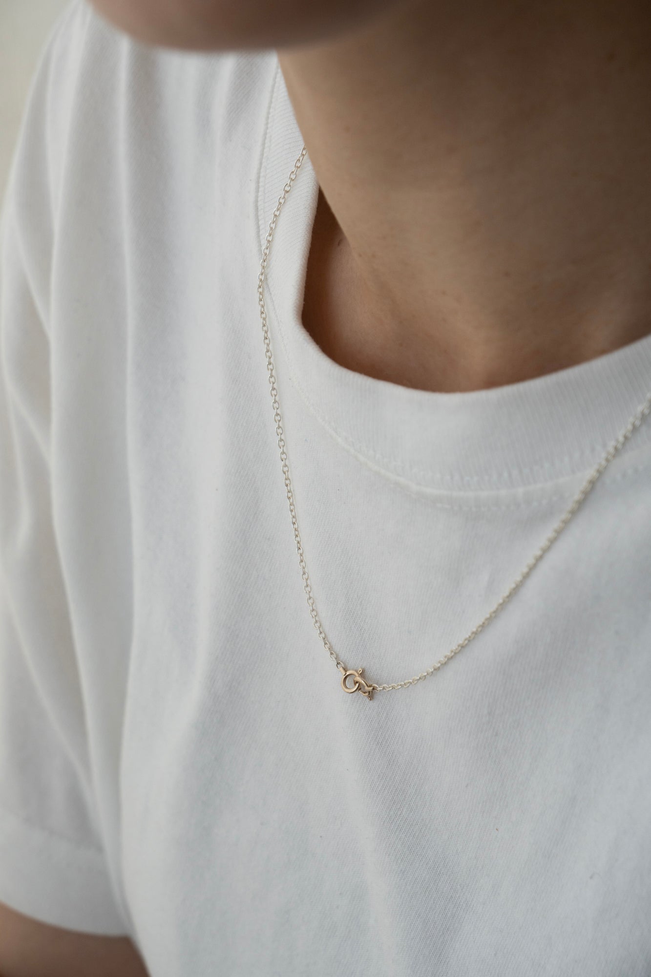 simmon Basic Oval Chain Necklace 40-70 /Silver