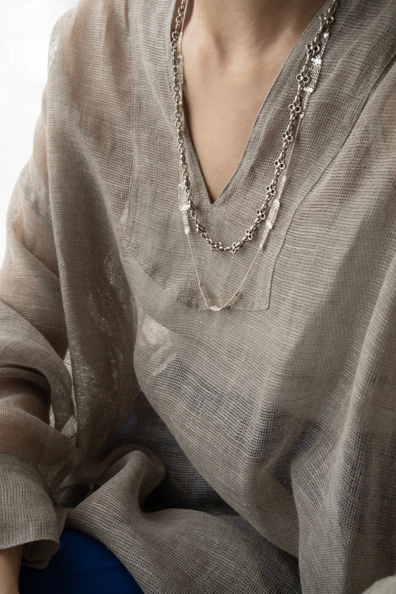 Hannah Keefe Deco Necklace /Silver