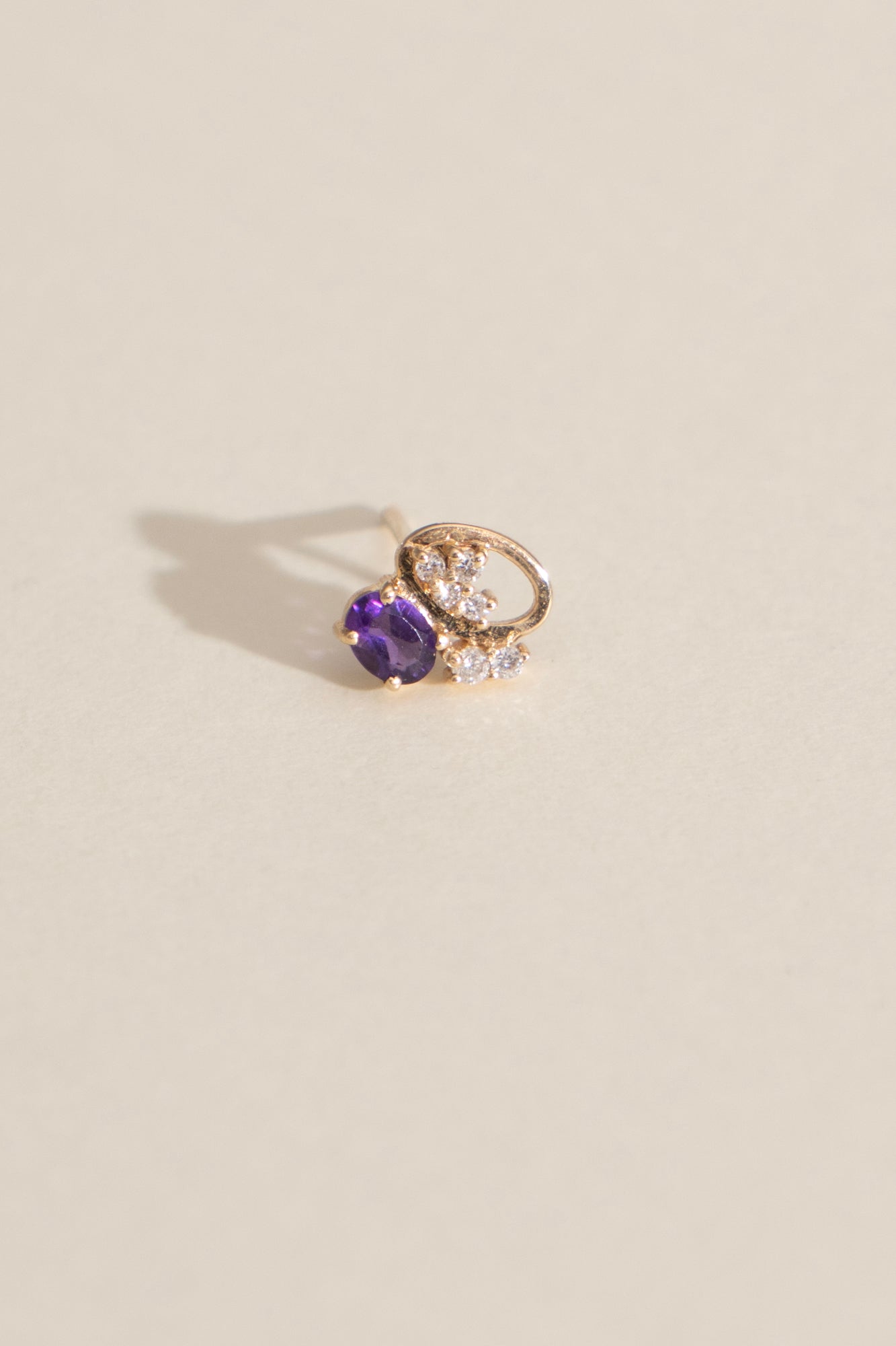 MILA OMI MATA KYBELE STUDS Purple Amethyst Pierced Earring /K10