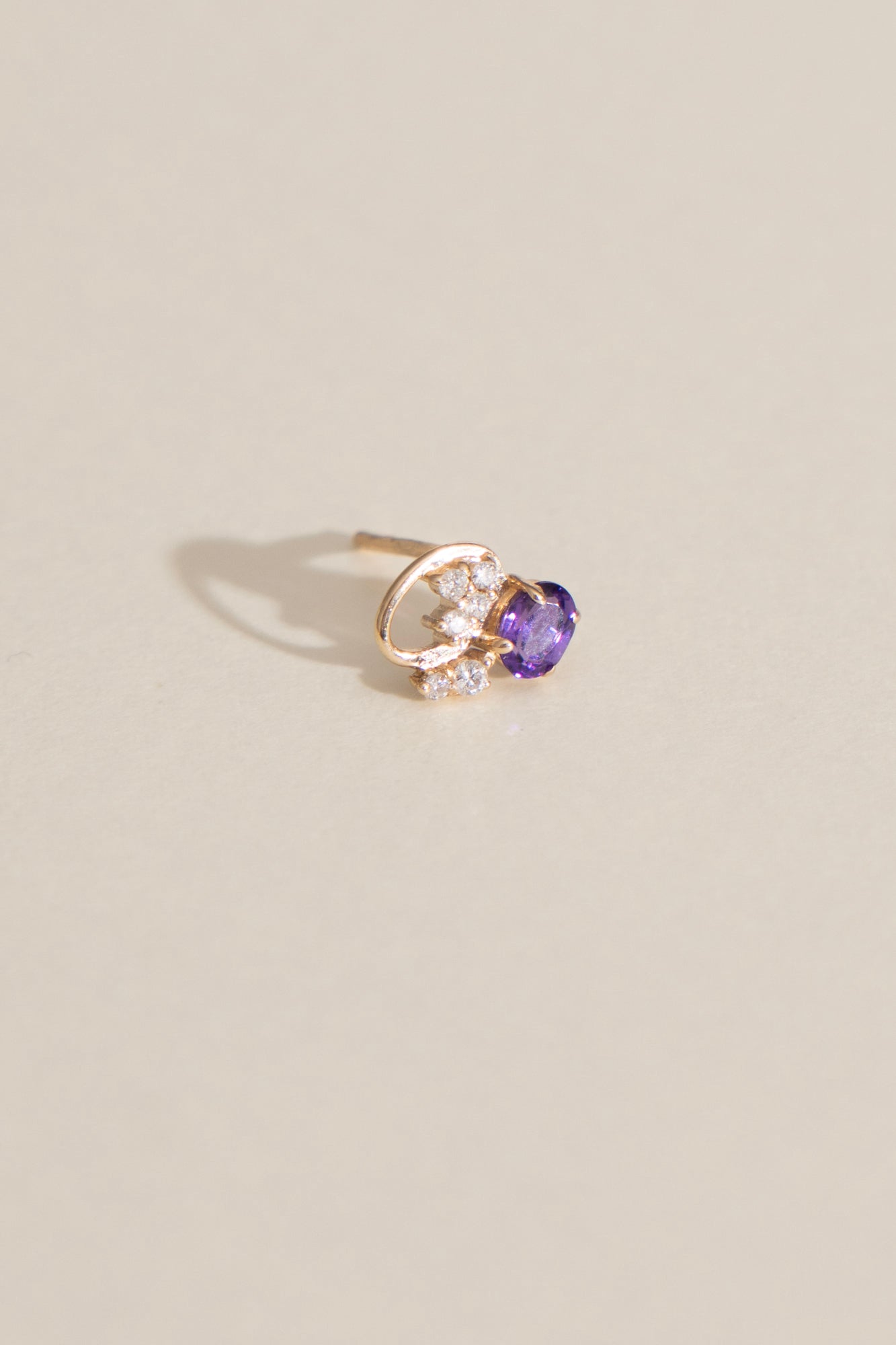 MILA OMI MATA KYBELE STUDS Purple Amethyst Pierced Earring /K10