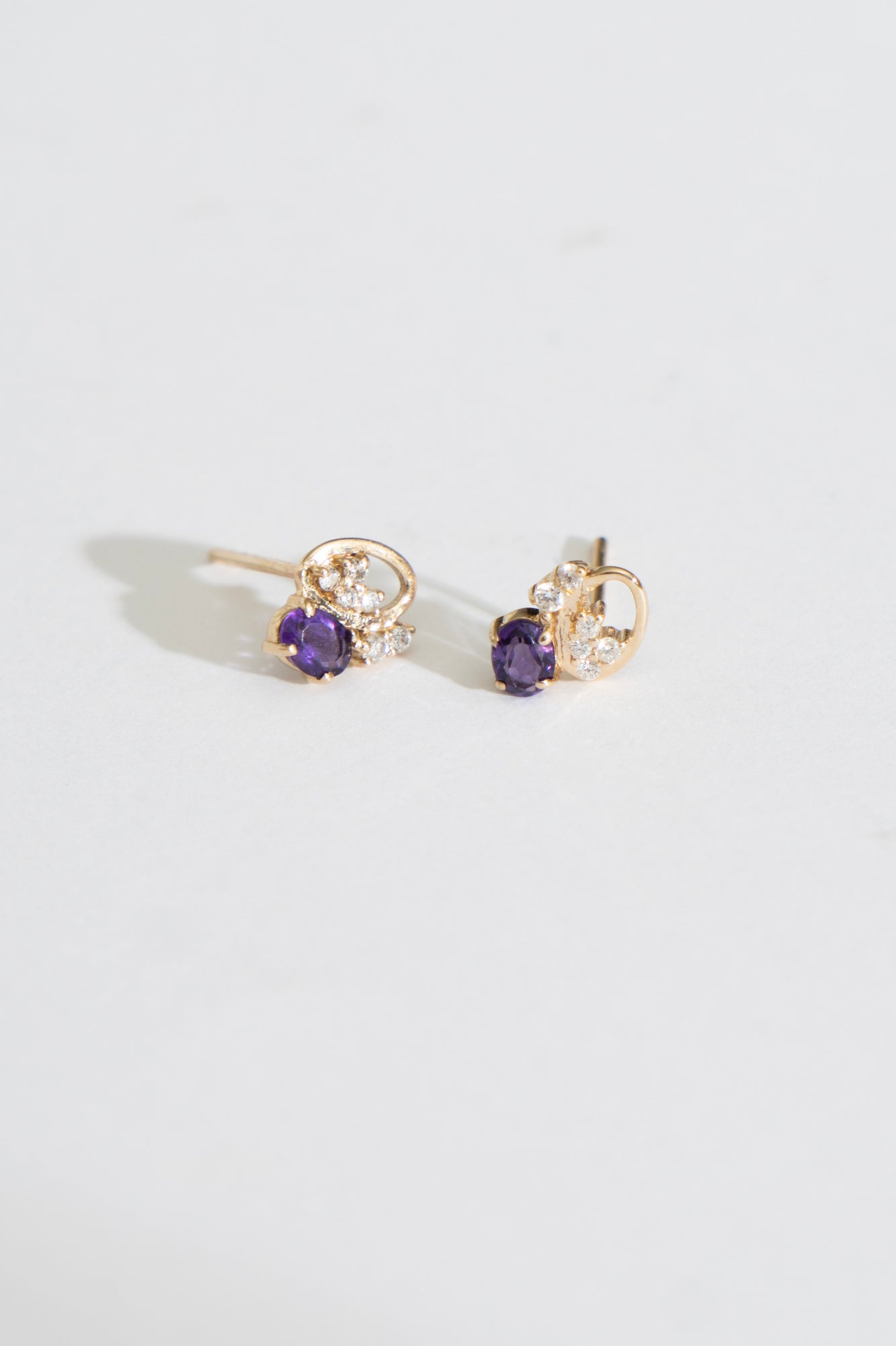 MILA OMI MATA KYBELE STUDS Purple Amethyst Pierced Earring /K10