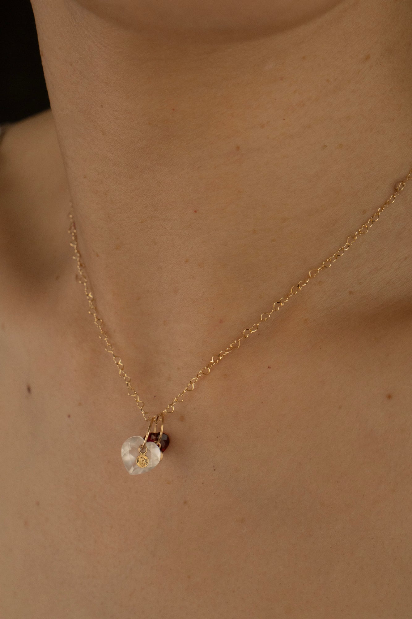 bohem Necklace Charm Top Rose Quartz /K10