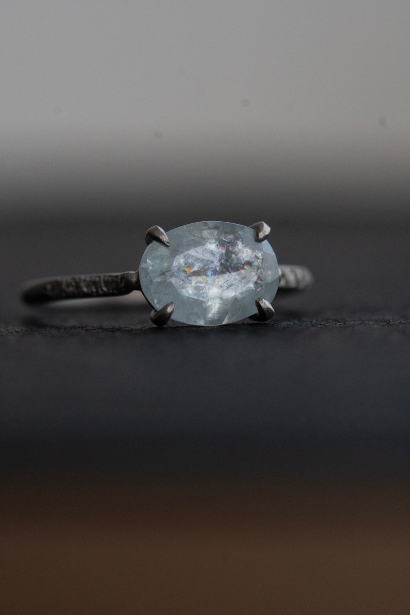 MONAKA jewellery Prong Aquamarine Ring /PT900