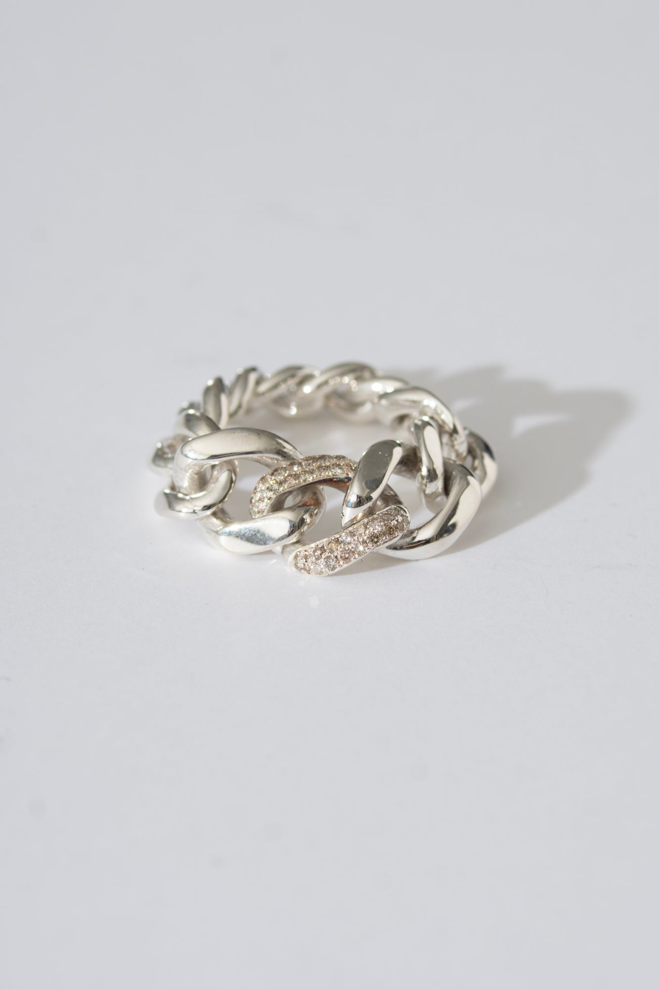 PALA Curb Chain Ring With Pave Diamond パラ ダイヤモンドチェーン