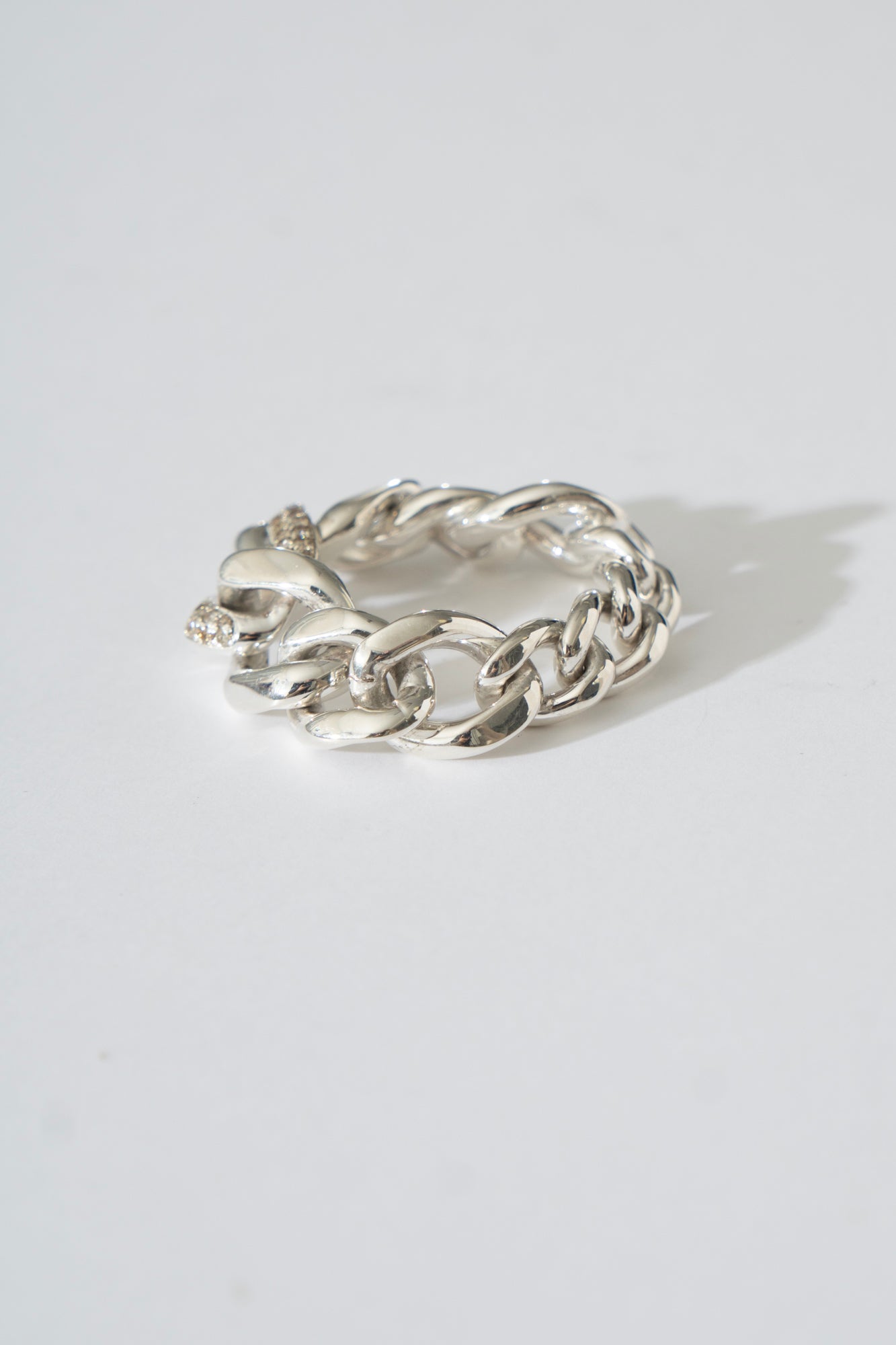 PALA Curb Chain Ring With Pave Diamond パラ ダイヤモンドチェーン