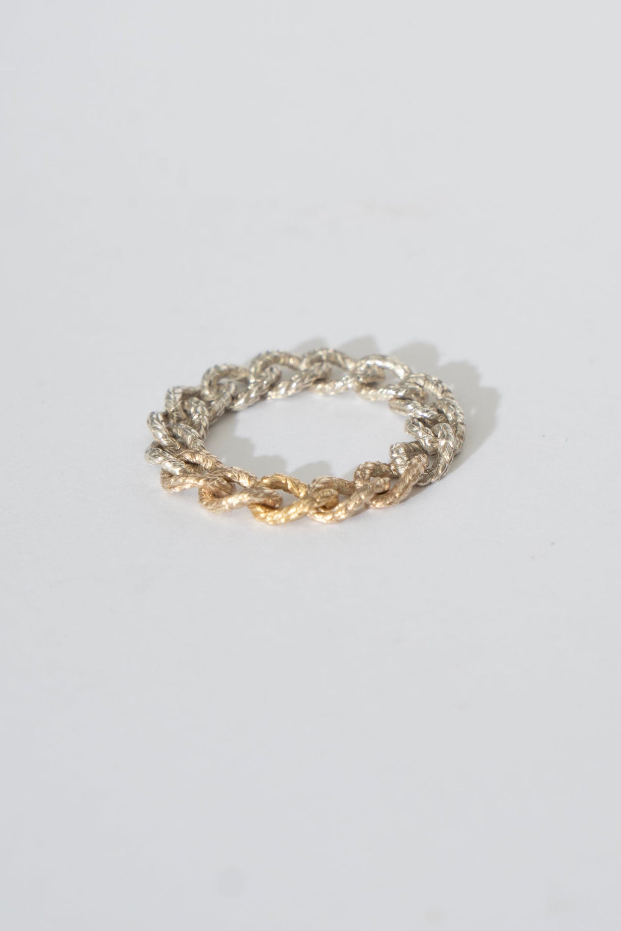 simmon Knit Chain Ring Narrow Aurora /SV&amp;K10&amp;K18