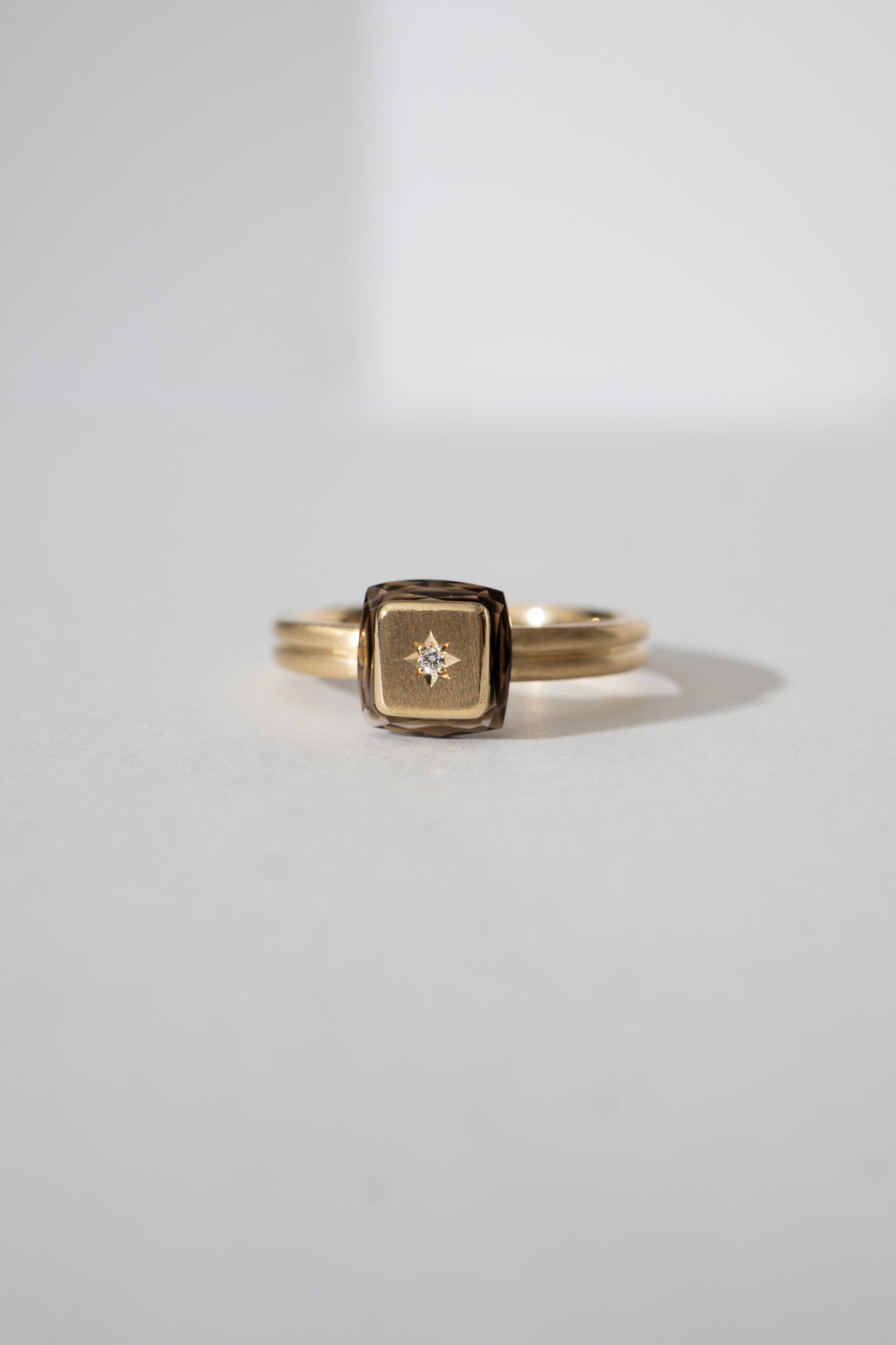 ALLIS Smoky Quartz Sand Diamond Ring /K18