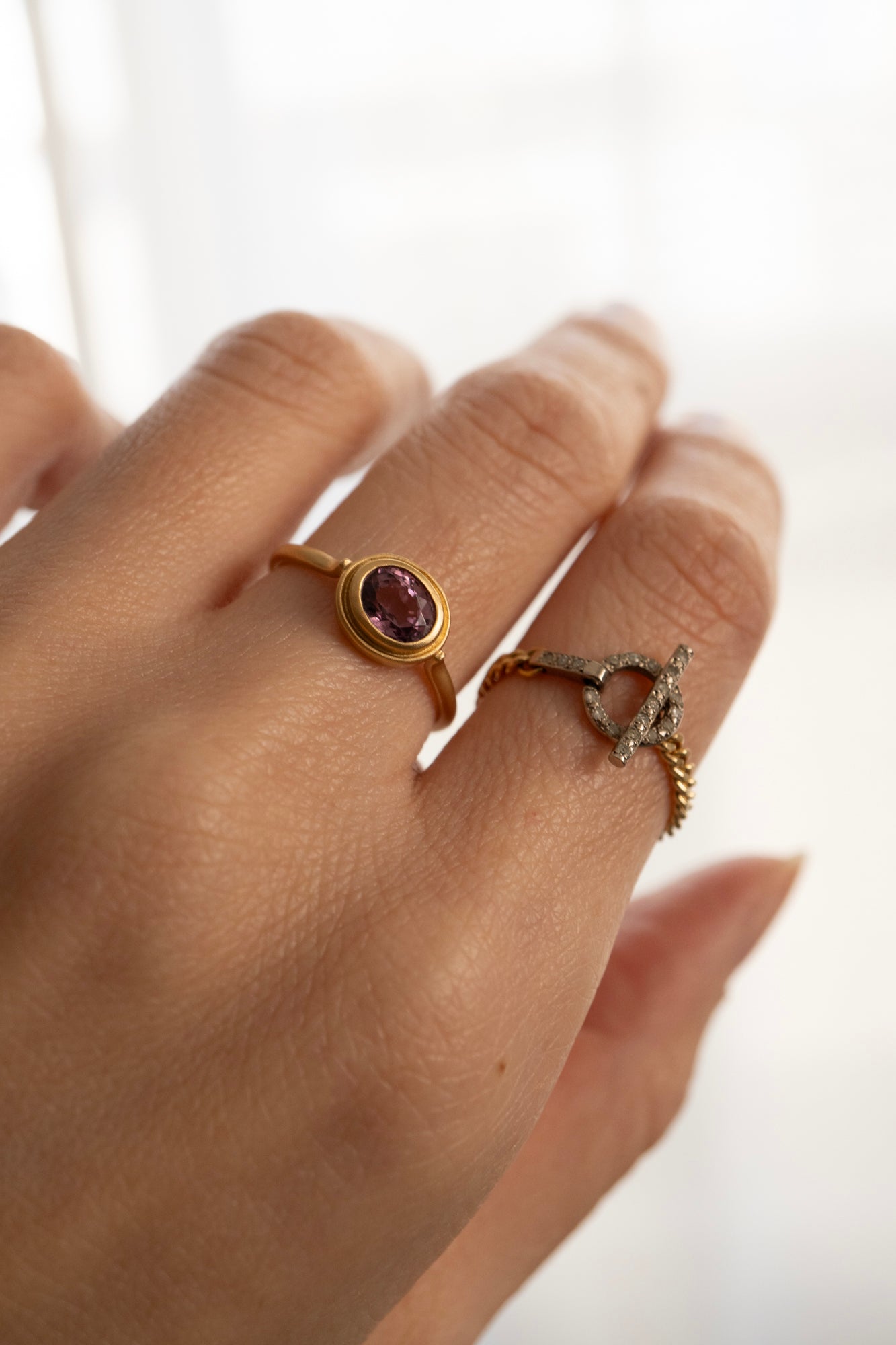 MONAKA jewellery Column Purple Spinel Ring /K18