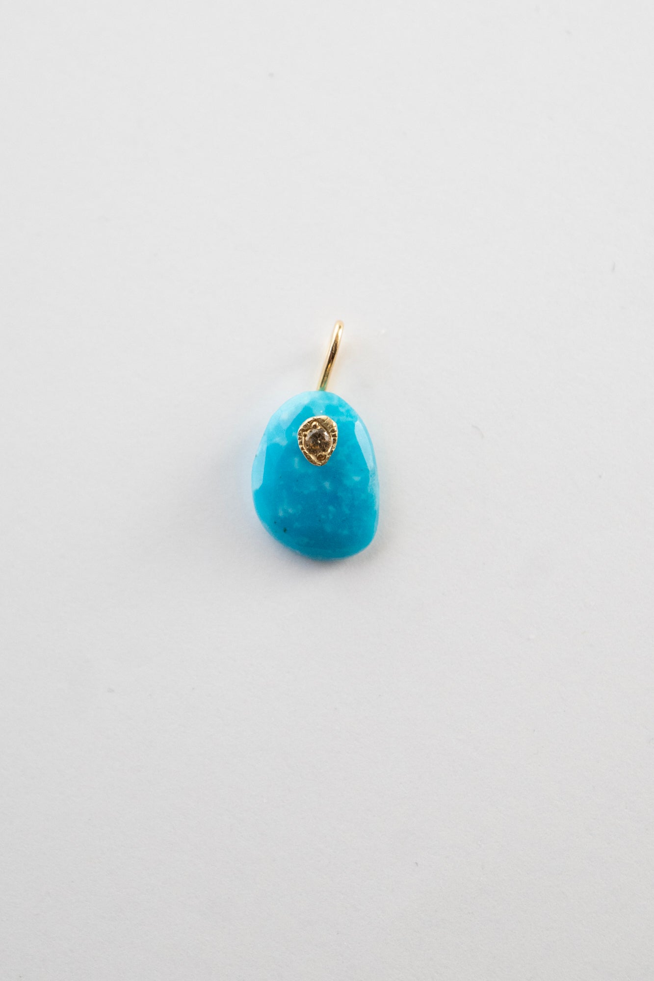 MONAKA jewellery Flat Turquoise Necklace Charm Top /K18