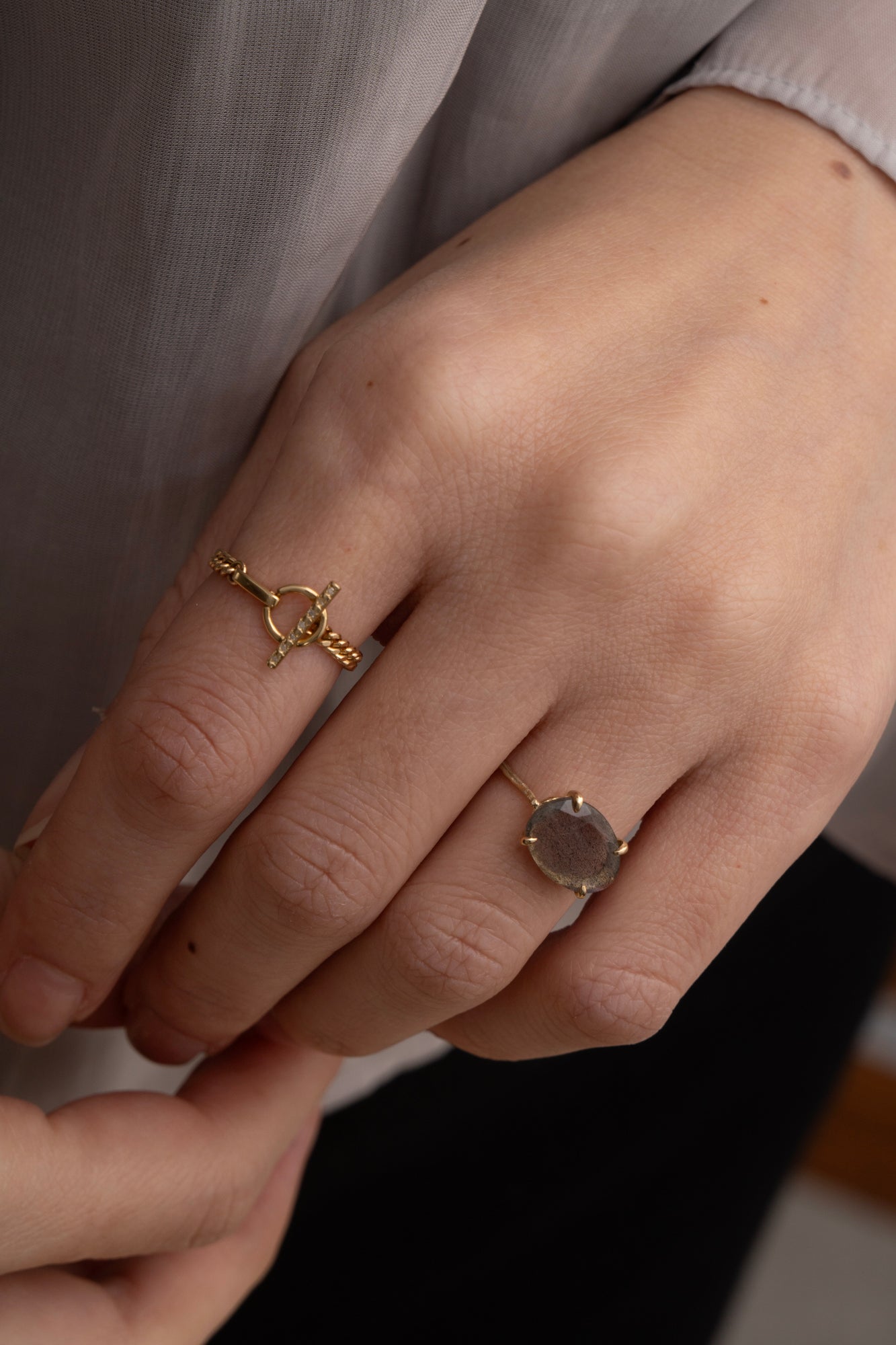 MONAKAjewellery Mantel Chain Bar Diamond Ring /K18