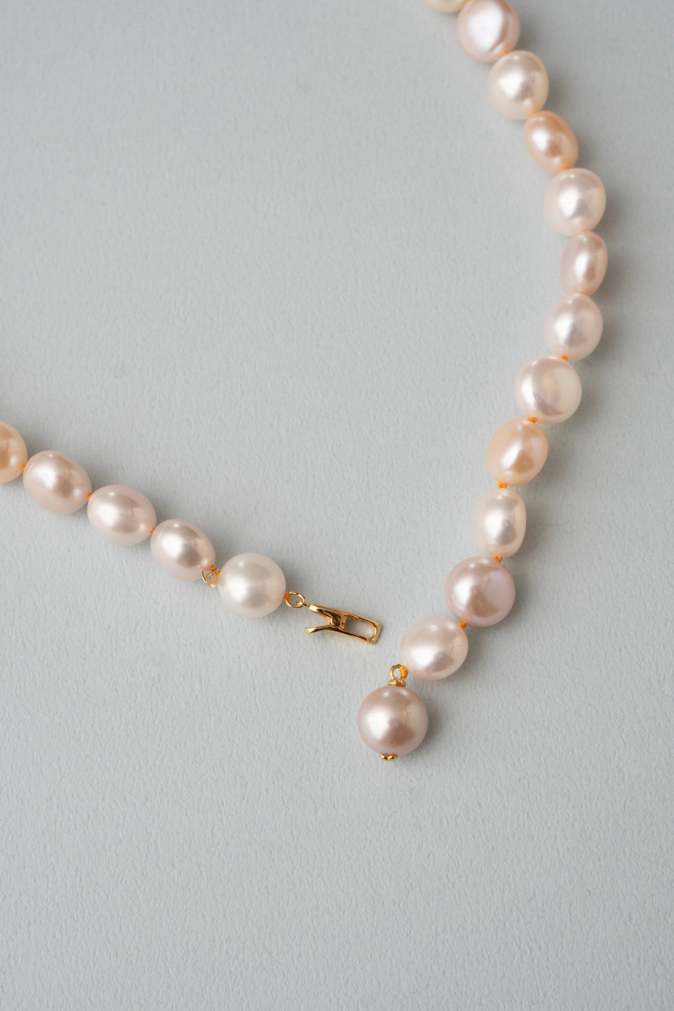 bohem All Knot Pearl Necklace Short Yellow