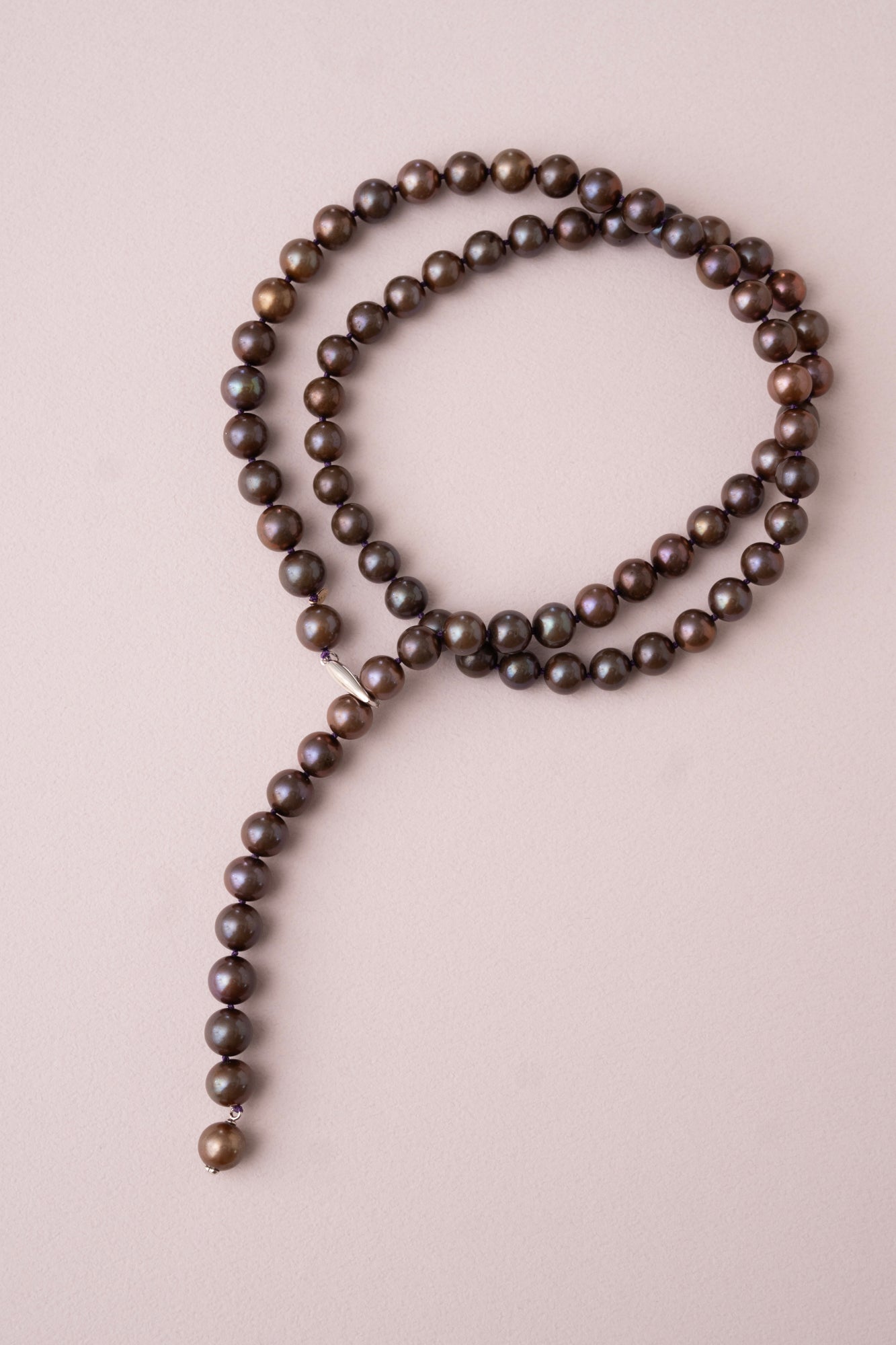 bohem All Knot Pearl Necklace Middle Long BKBR
