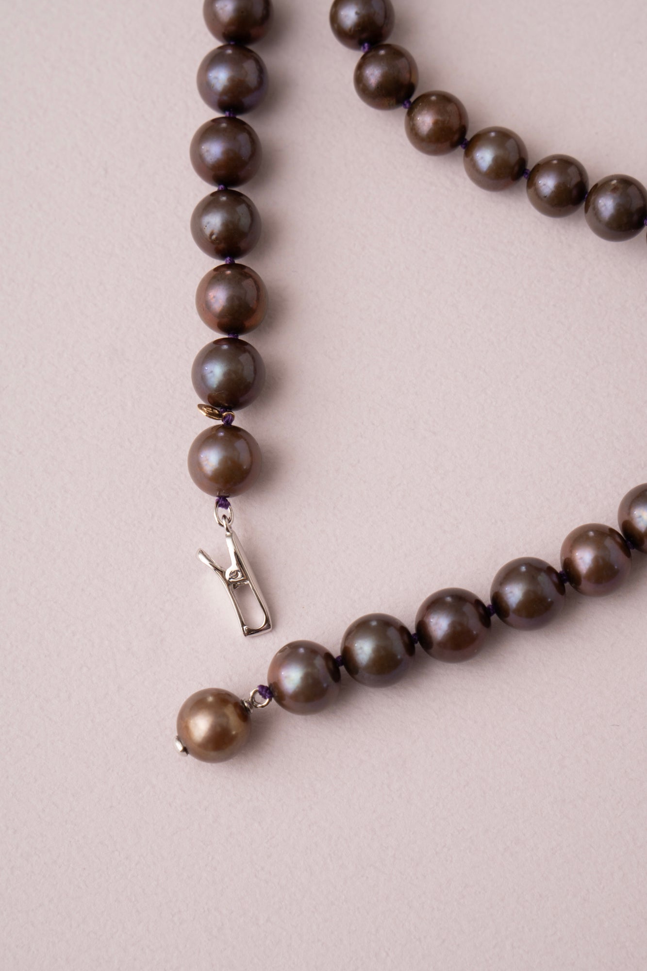 bohem All Knot Pearl Necklace Middle Long BKBR