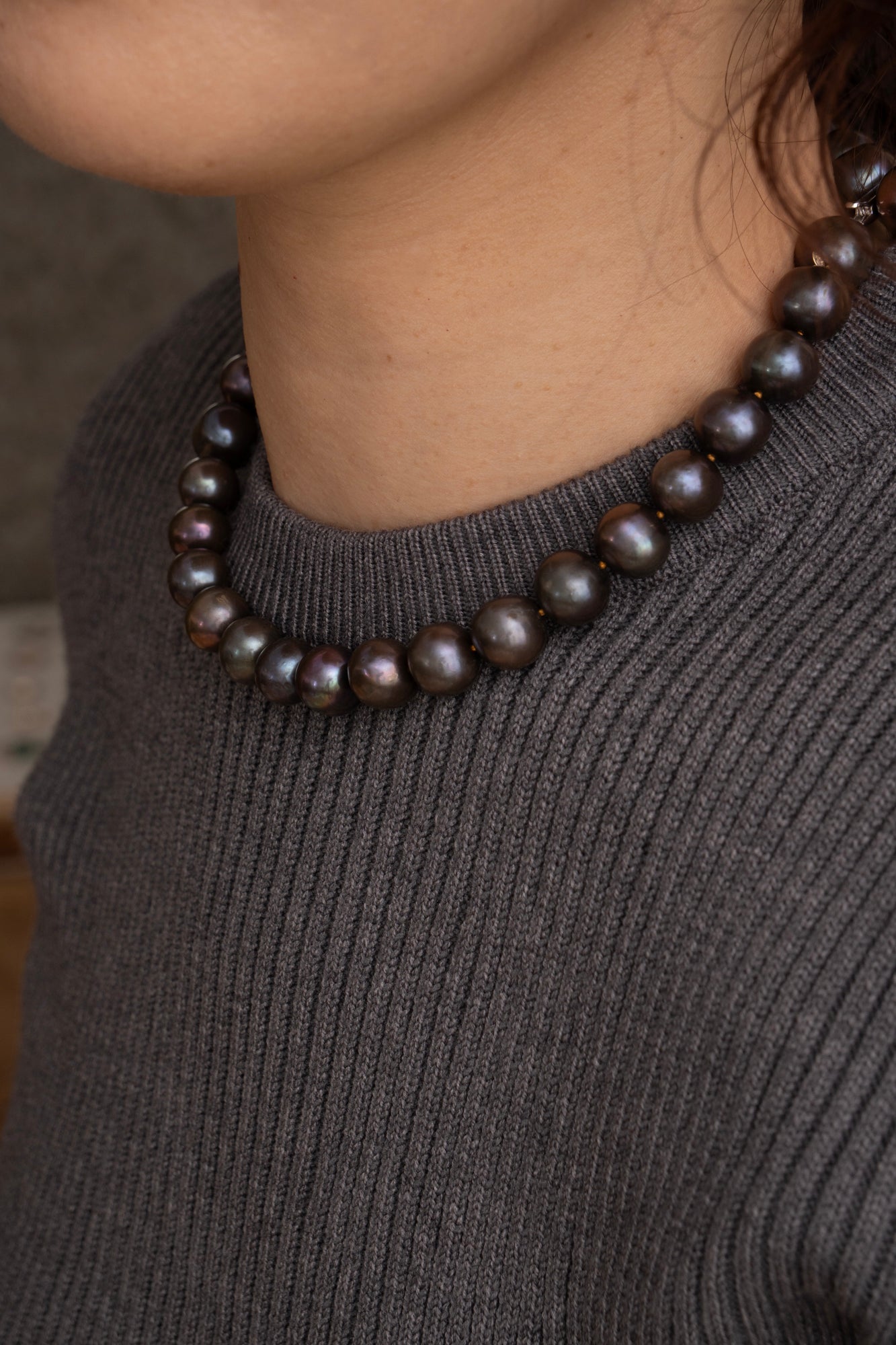 bohem All Knot Pearl Necklace Short BKBR