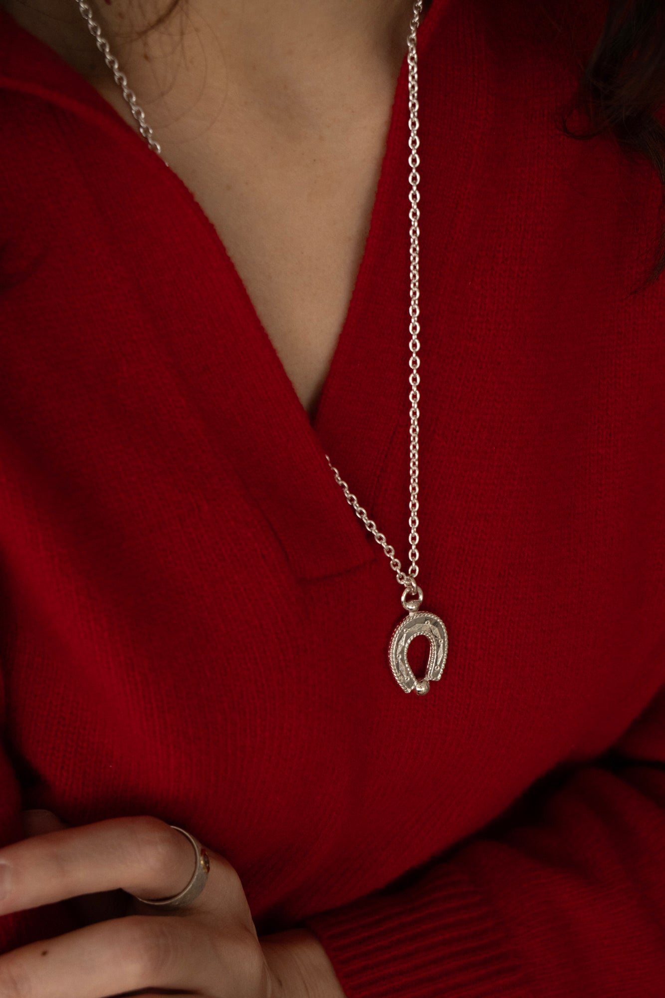 WAKAN SILVER SMITH Spirit Horse shoe Necklace Single /Silver