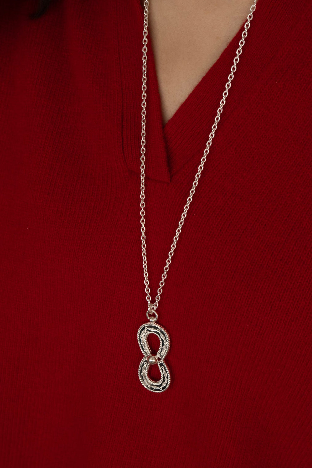 WAKAN SILVER SMITH Spirit Horse shoe Necklace Double /Silver