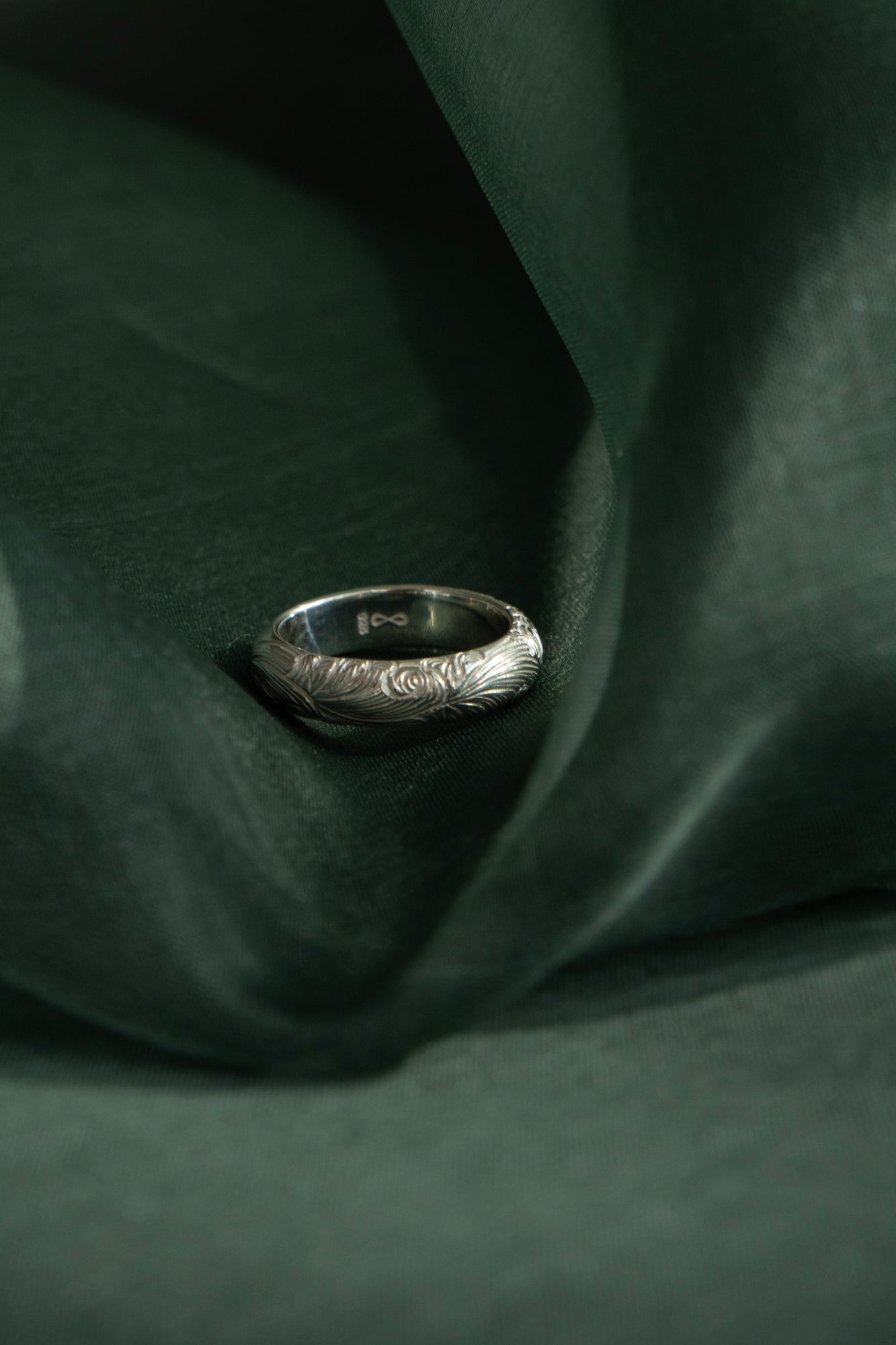 WAKAN SILVER SMITH Arabesque Half Round Ring S /Silver