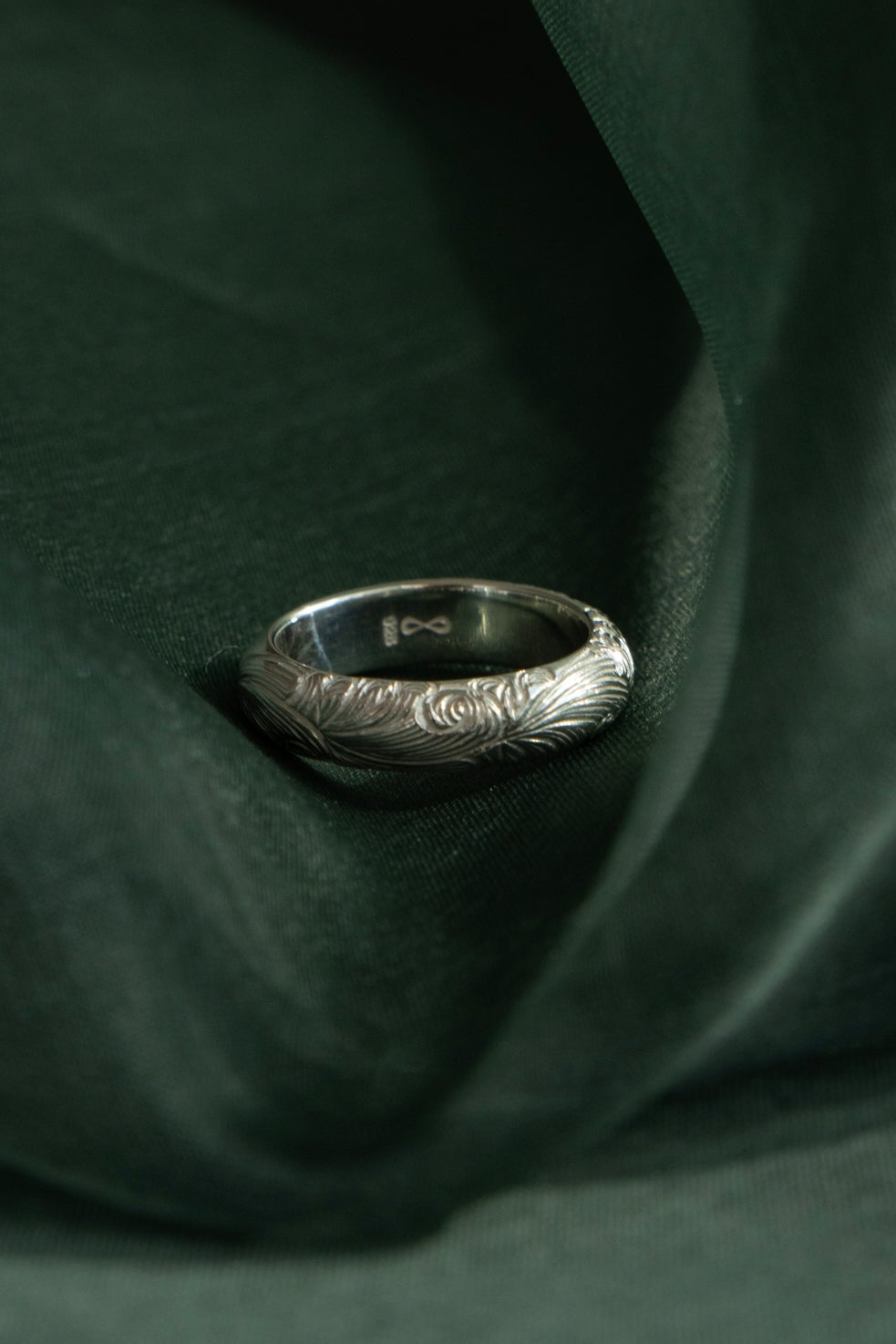 WAKAN SILVER SMITH Arabesque Half Round Ring S /Silver