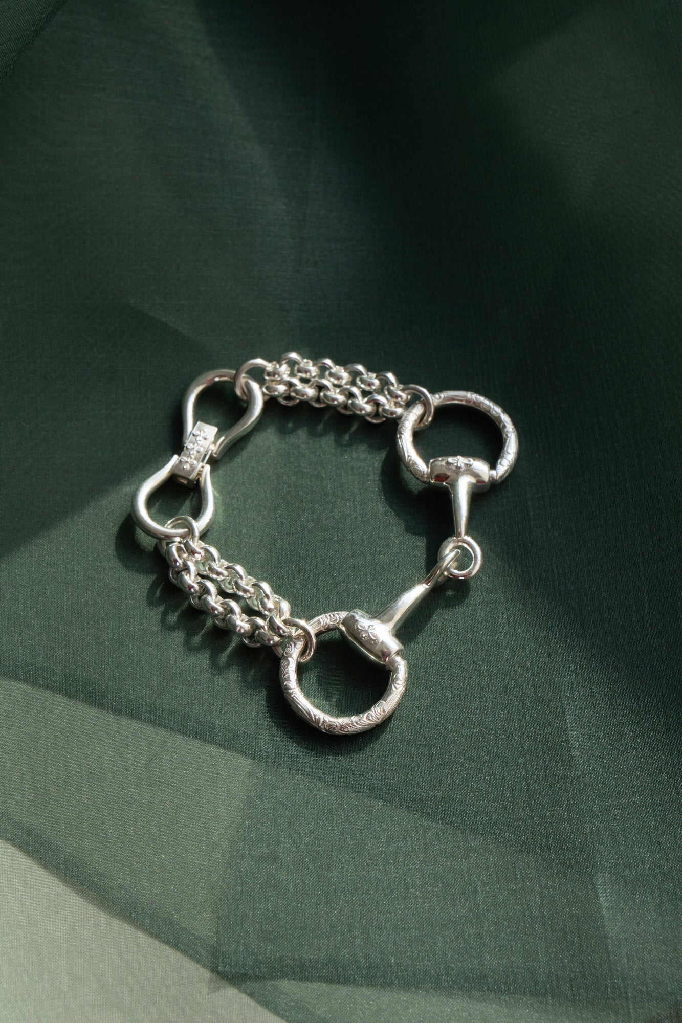 WAKAN SILVER SMITH Horse Bit Chain Bracelet L /Silver