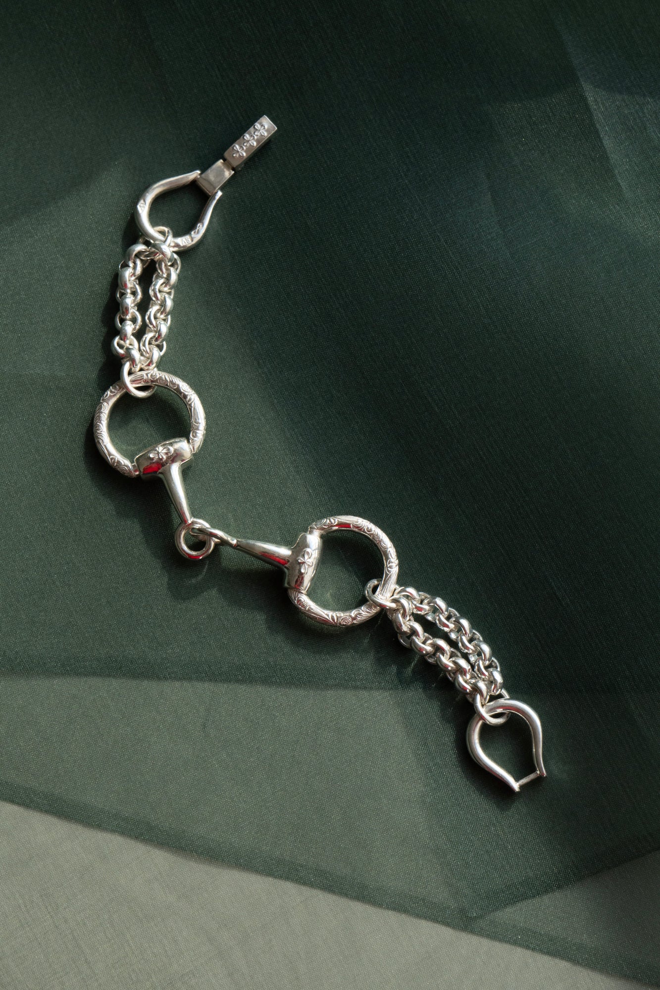 WAKAN SILVER SMITH Horse Bit Chain Bracelet L /Silver