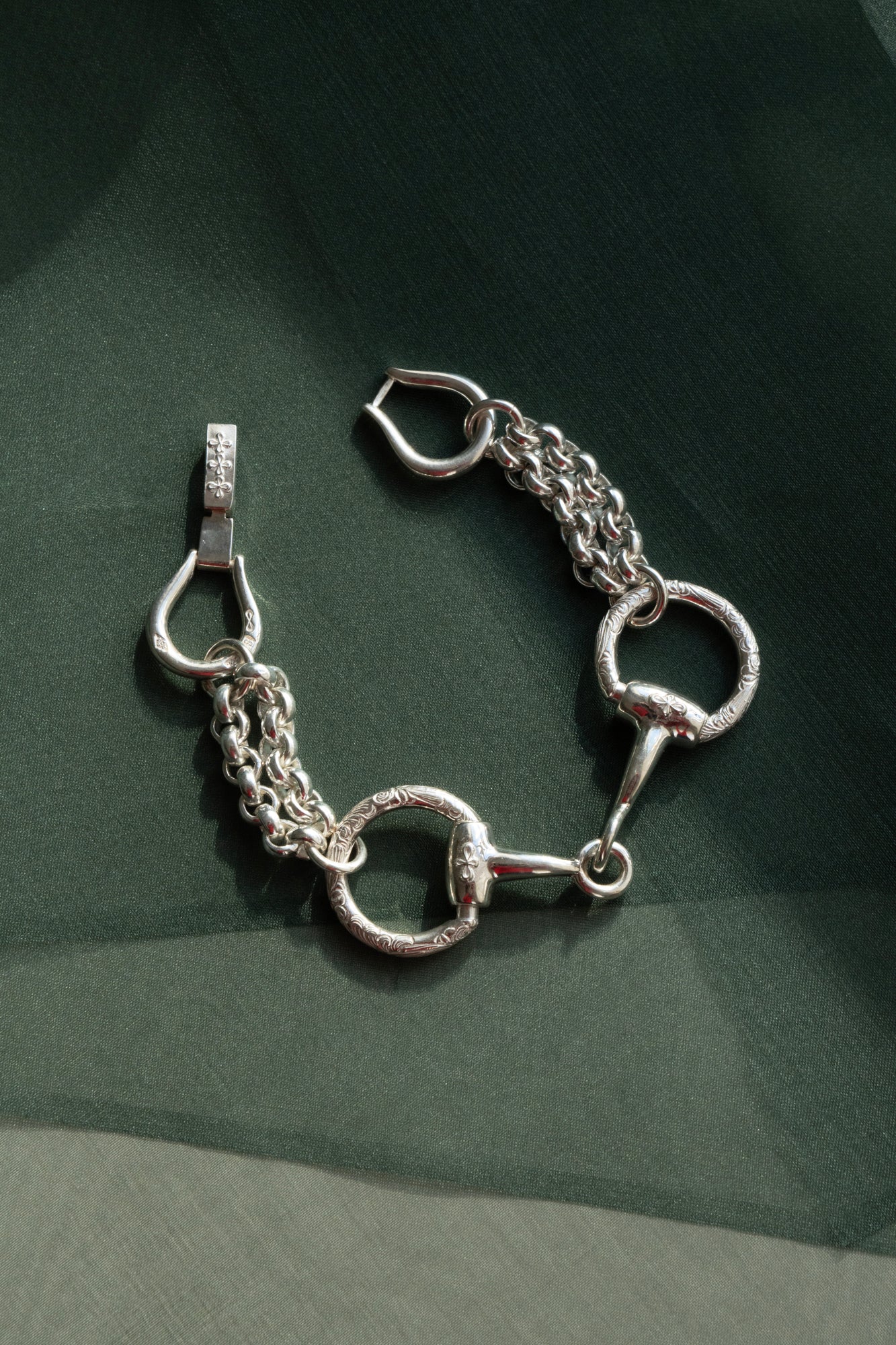 WAKAN SILVER SMITH Horse Bit Chain Bracelet L /Silver