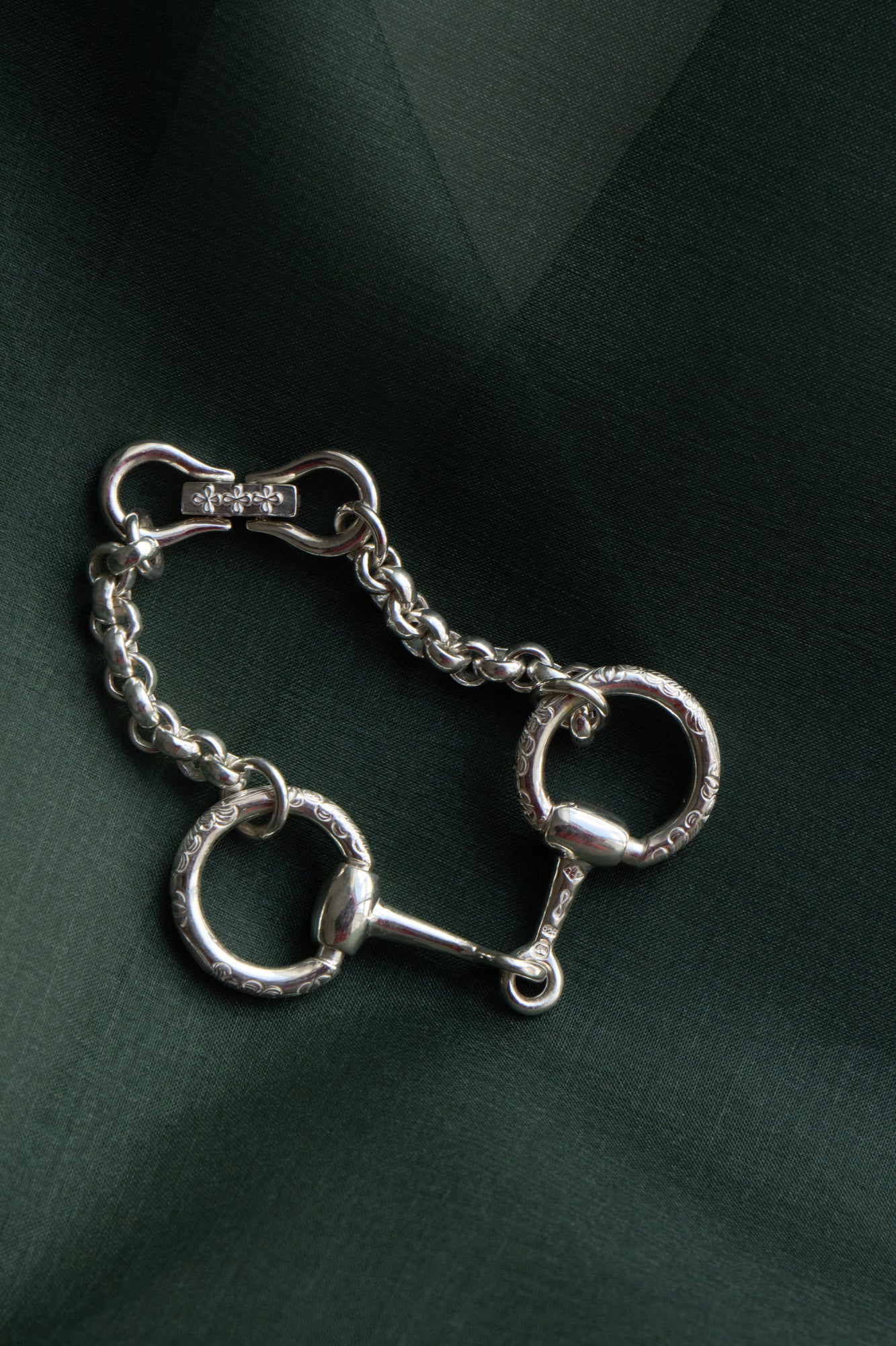 WAKAN SILVER SMITH Horse Bit Chain Bracelet M /Silver