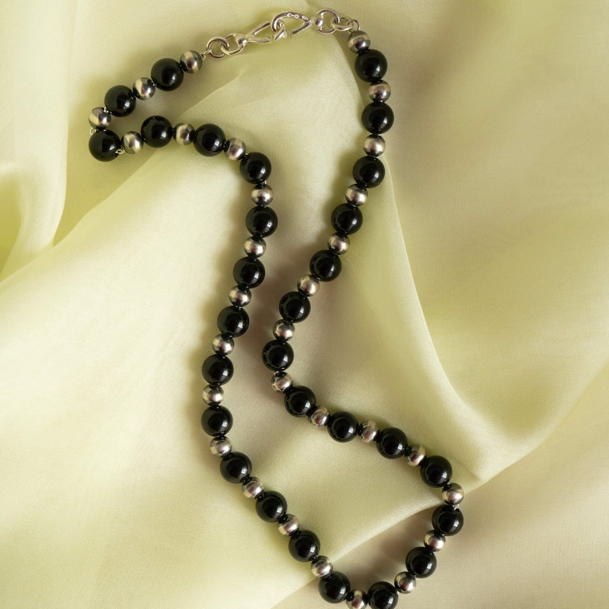 WAKAN SILVER SMITH ワカン Navajo Pearl Necklace Black Tourmaline 