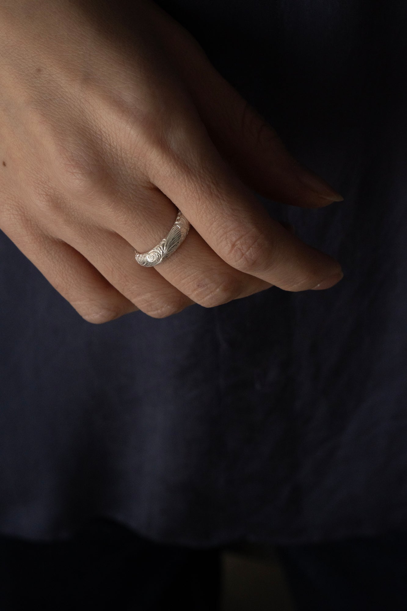 WAKAN SILVER SMITH ワカンシルバースミス Arabesque Half Round Ring