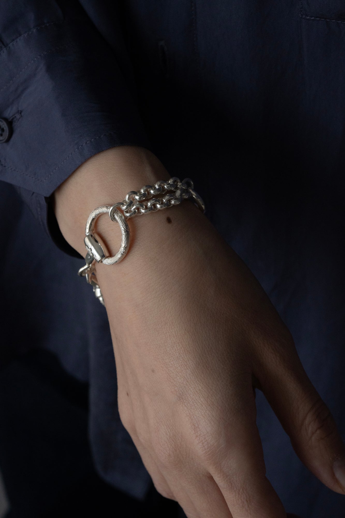 WAKAN SILVER SMITH Horse Bit Chain Bracelet L /Silver