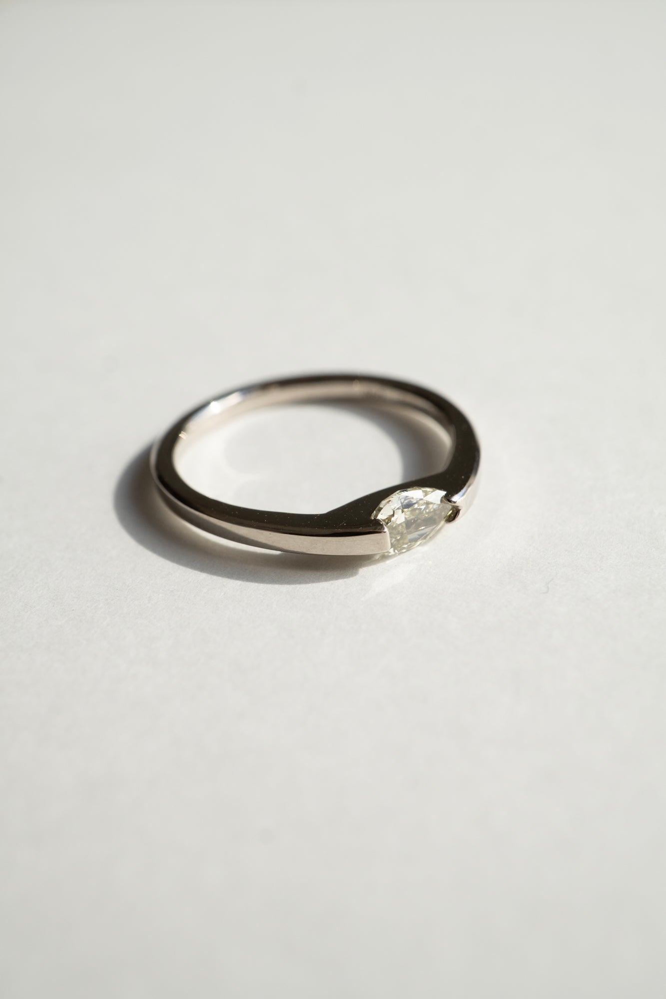 patchouli 別注 simmon Seta Pear Shape Light Yellow Diamond Unite Ring /K18WG