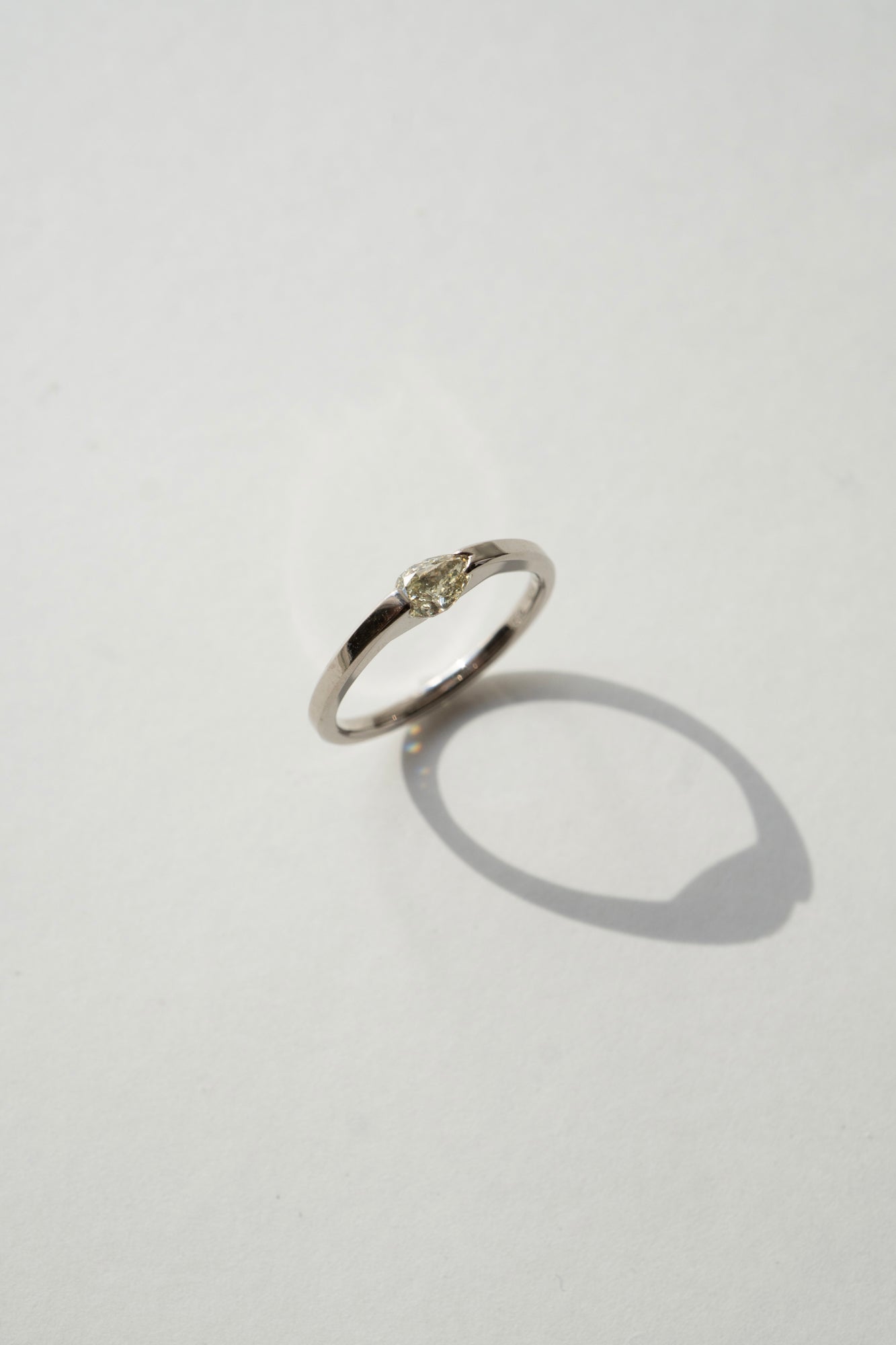 patchouli 別注 simmon Seta Pear Shape Light Yellow Diamond Unite Ring /K18WG