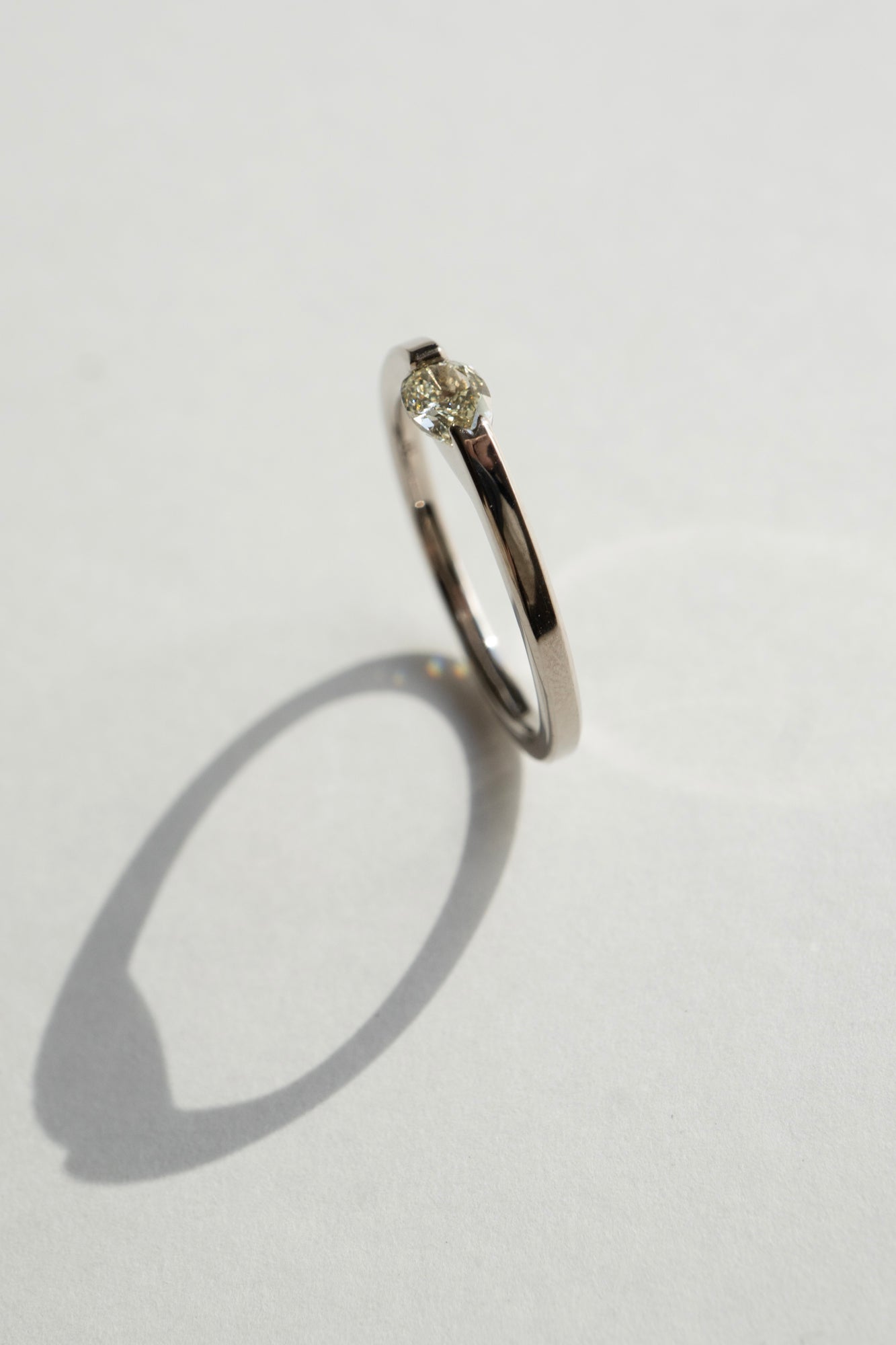 patchouli 別注 simmon Seta Pear Shape Light Yellow Diamond Unite Ring /K18WG