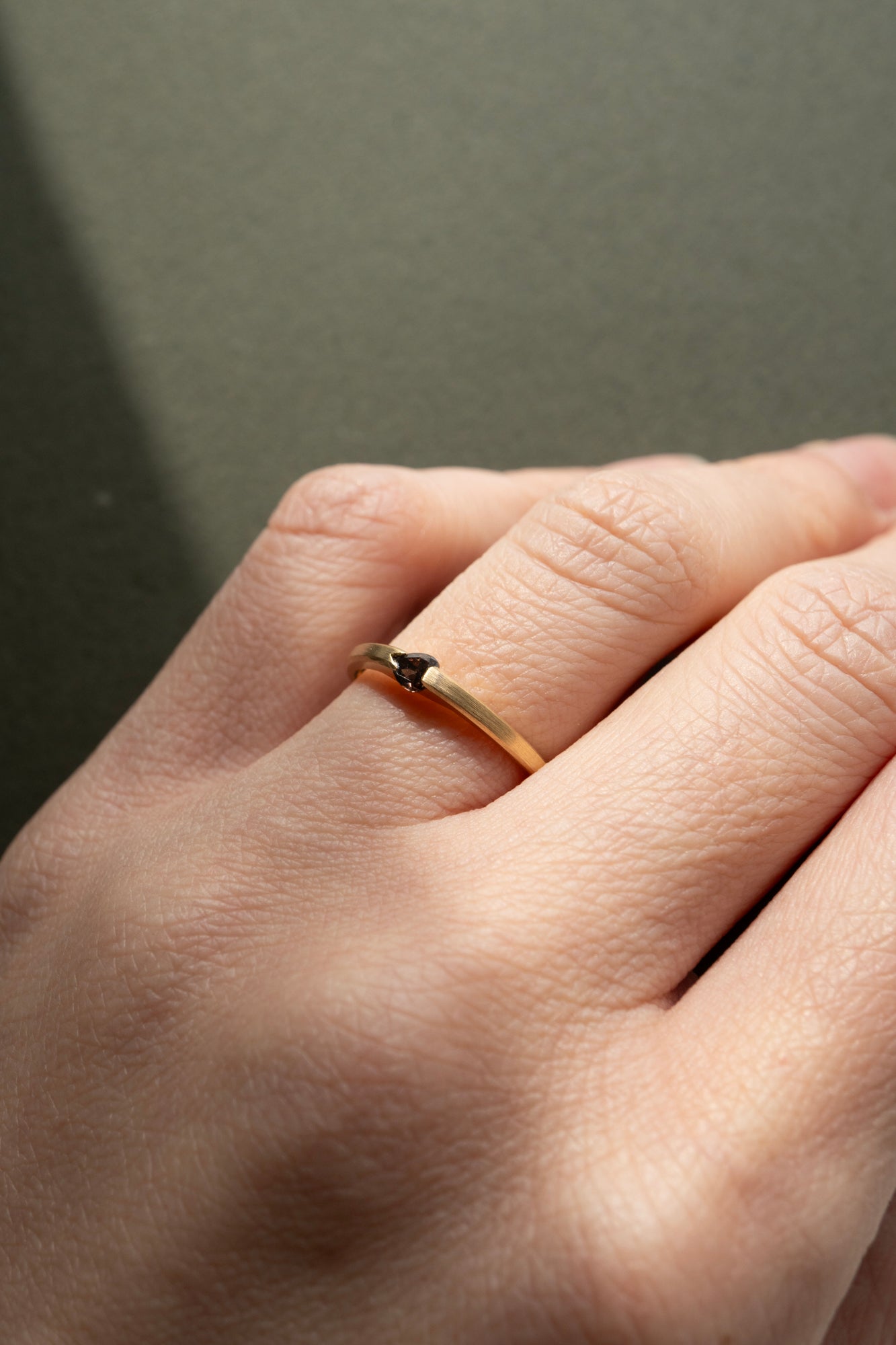 patchouli 別注 simmon Seta Pear Shape Brownish Diamond Unite Ring /K18