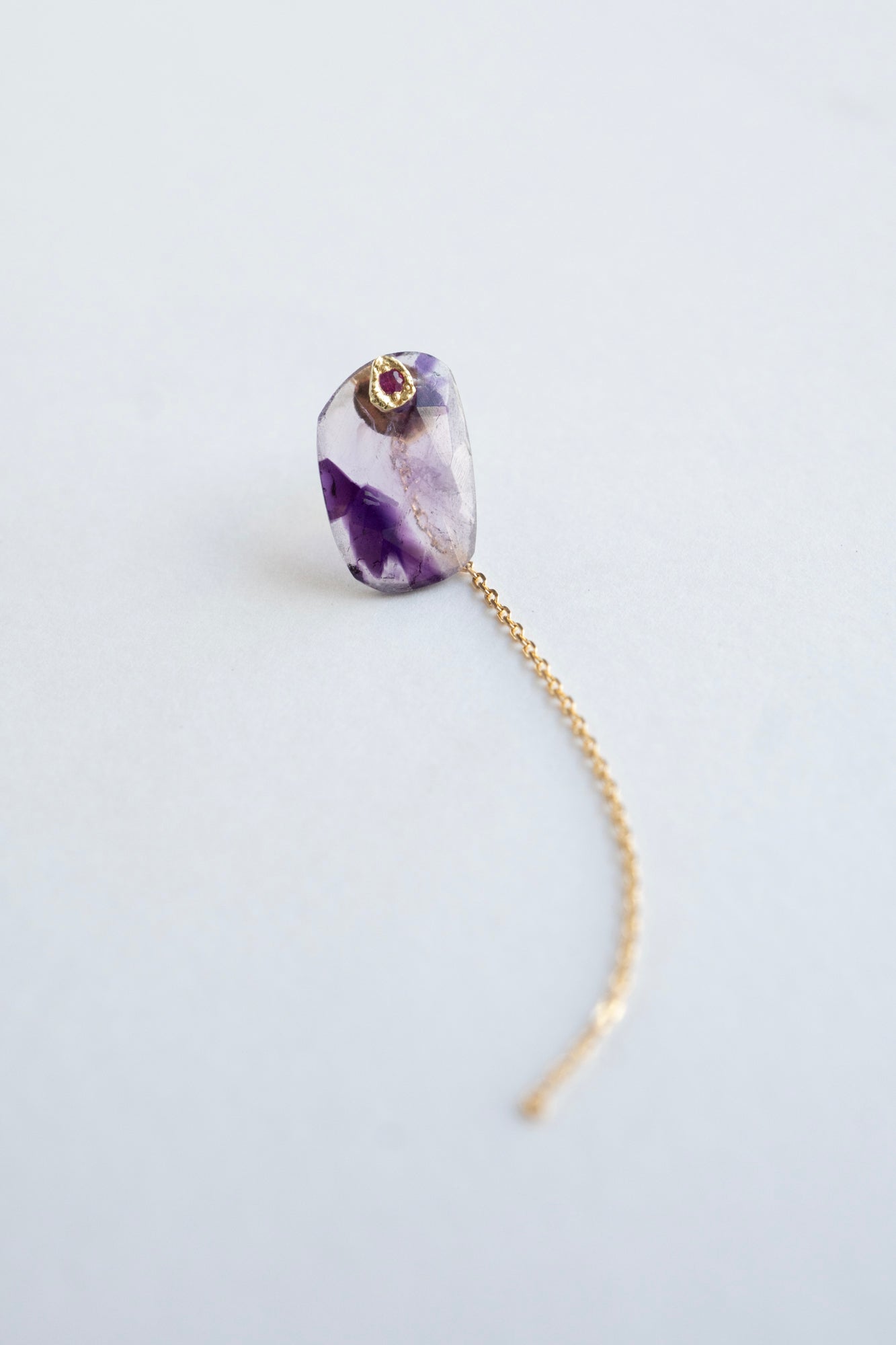 MONAKA jewellery モナカジュエリー flat Bi-color Amethyst Pierce