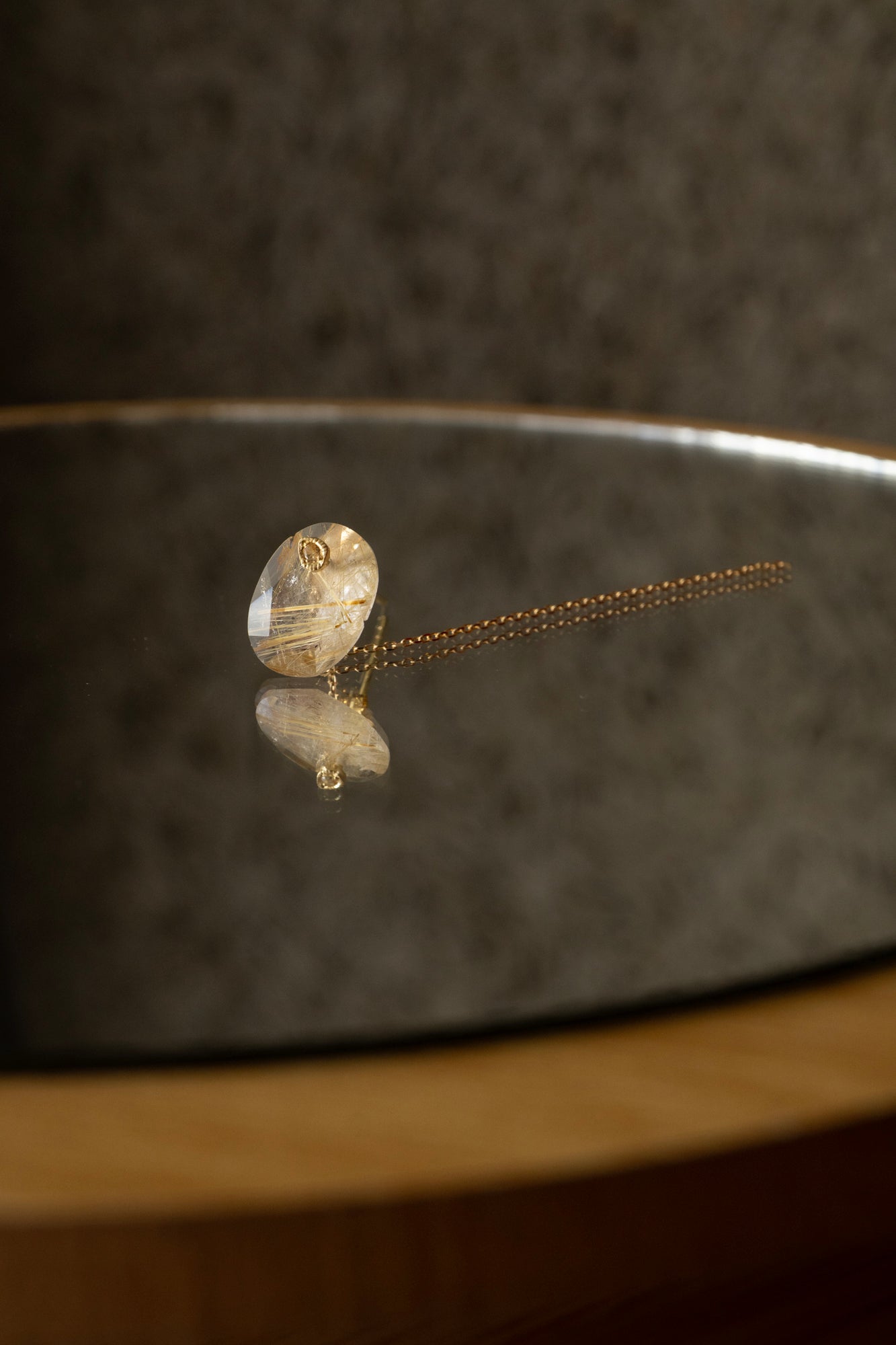 MONAKAjewellery flat golden rutile quartz pierce /K18