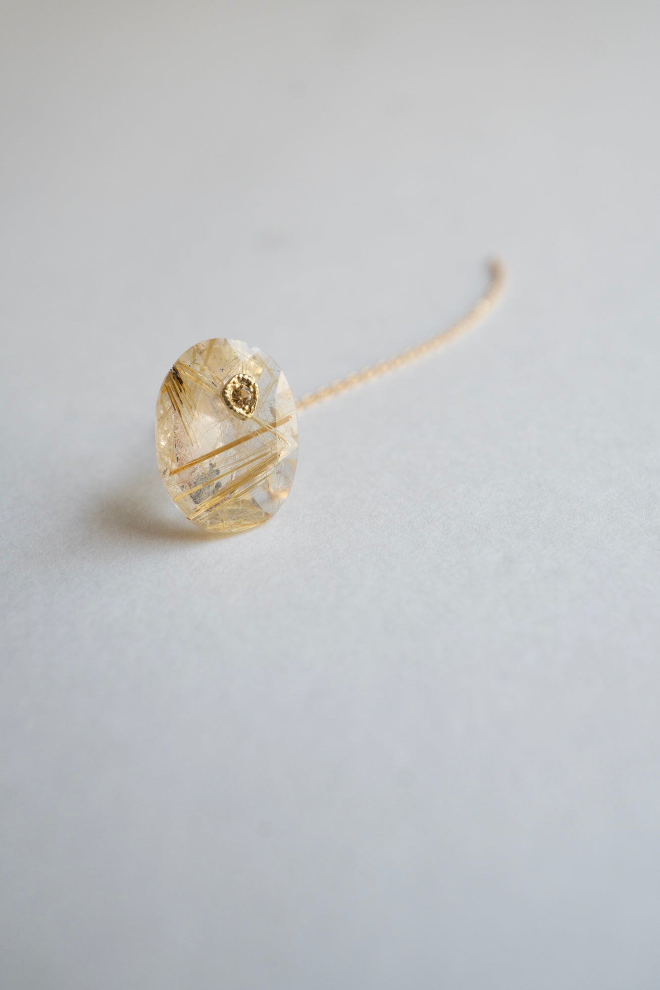 MONAKAjewellery flat golden rutile quartz pierce /K18