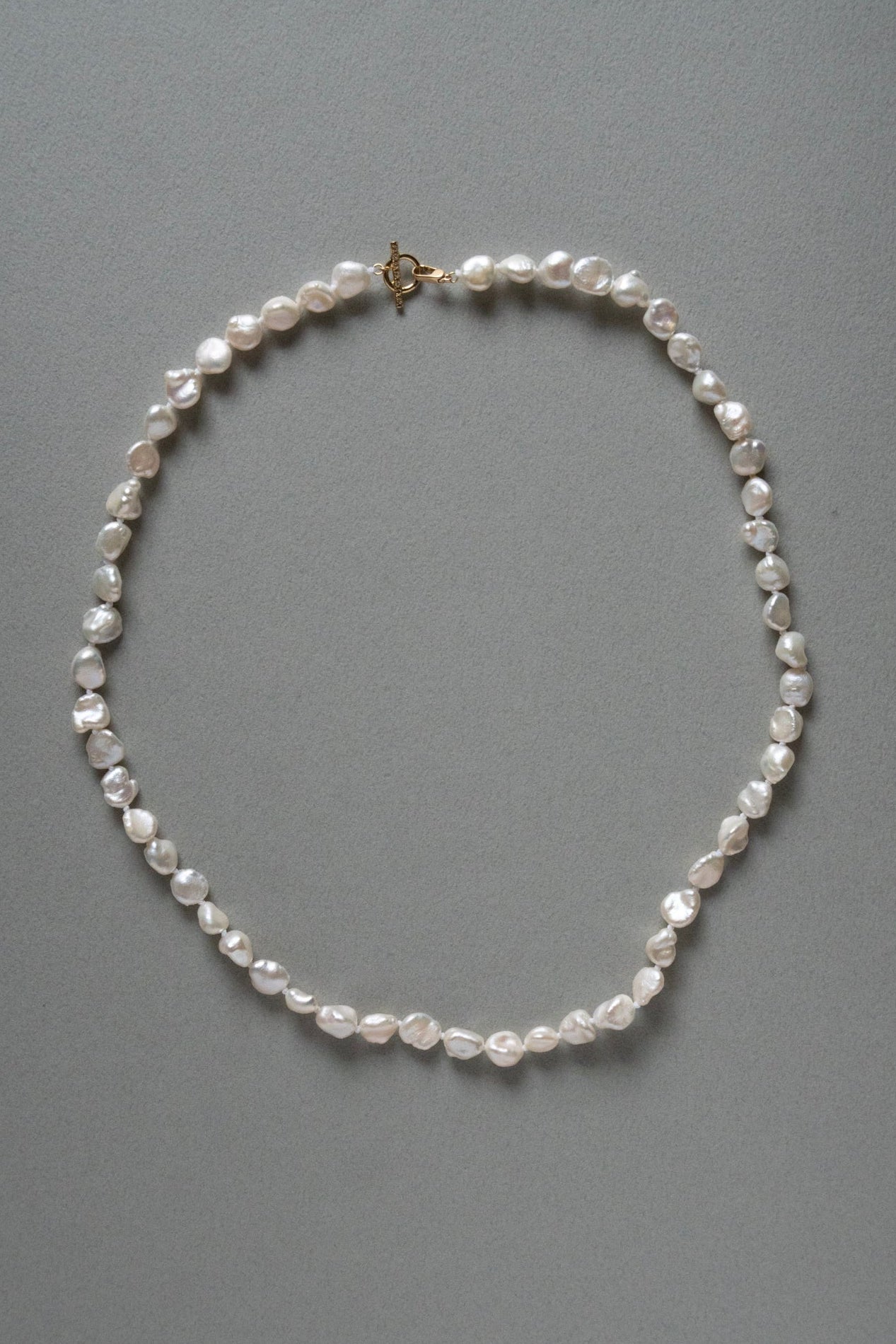 MONAKAjewellery Mantel Bar All Knot Keshi Pearl Necklace /K18