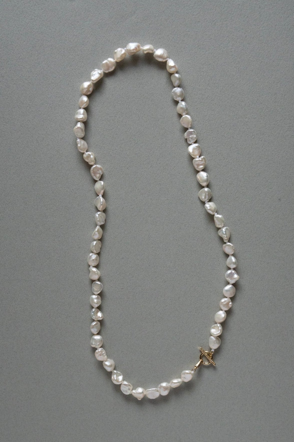 MONAKAjewellery Mantel Bar All Knot Keshi Pearl Necklace /K18