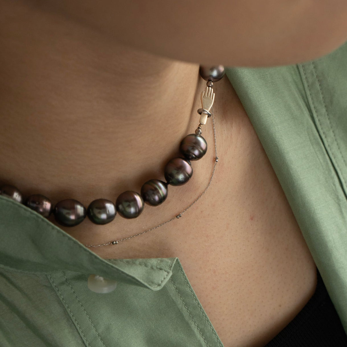 PALA Hand end Black-lip Shell all knotted pearl necklace パラ 黒蝶 
