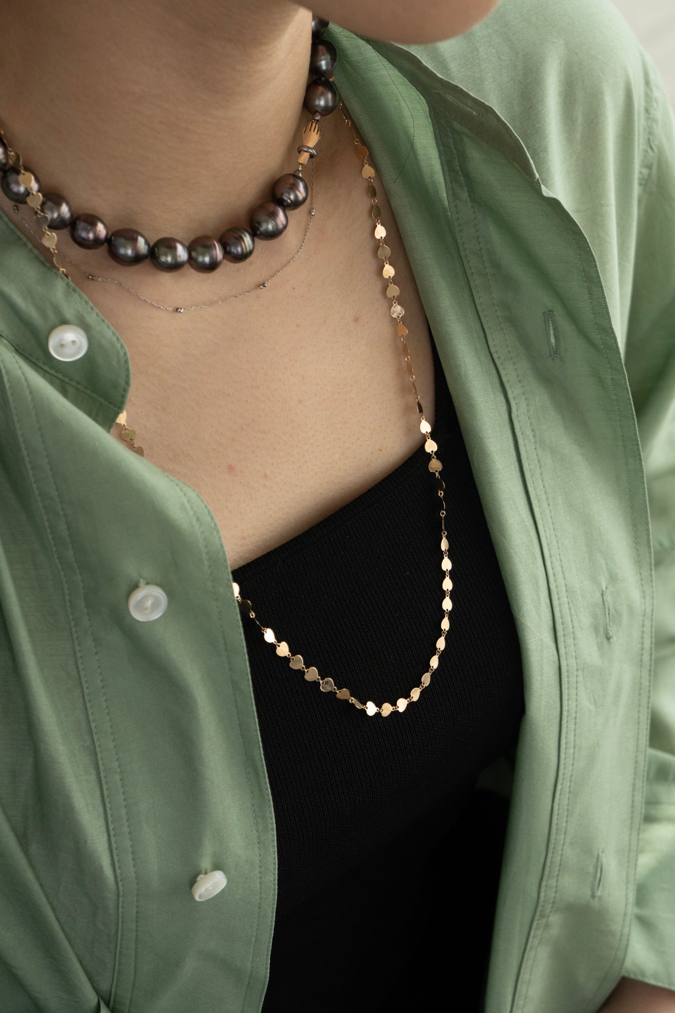 bohem Loop×Loop Heart Necklace B 40-70cm /K10