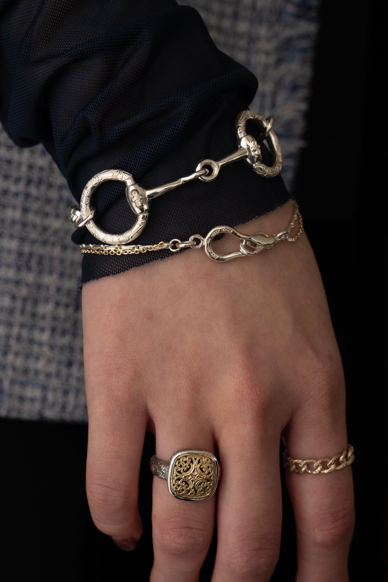 WAKAN SILVER SMITH ワカンシルバースミス Horse Bit Chain Bracelet M