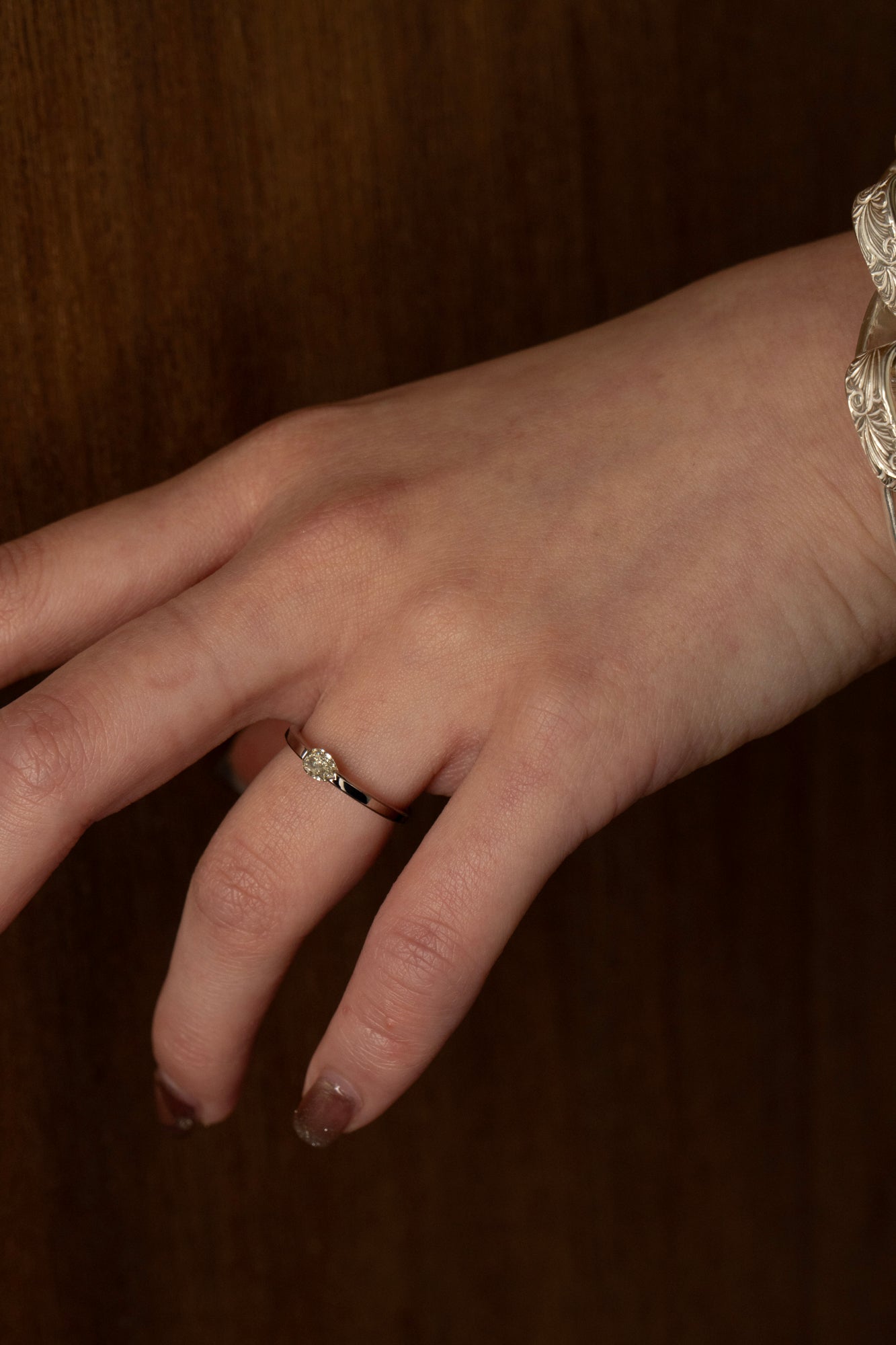 patchouli 別注 simmon Seta Pear Shape Light Yellow Diamond Unite Ring /K18WG